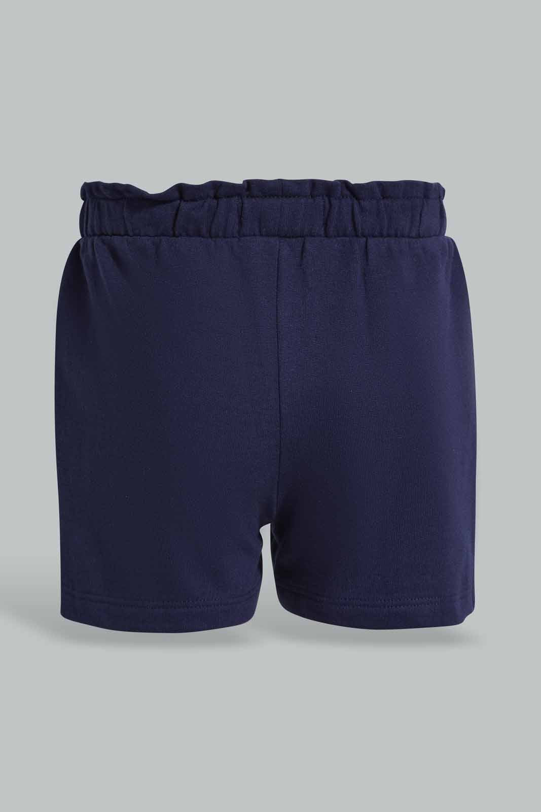 Redtag-White-And-Navy-2PK-Solid-Shorts-Category:Shorts,-Colour:Assorted,-Deals:New-In,-Filter:Infant-Girls-(3-to-24-Mths),-ING-Shorts,-New-In-ING-APL,-Non-Sale,-Section:Girls-(0-to-14Yrs),-W22O-Infant-Girls-3 to 24 Months