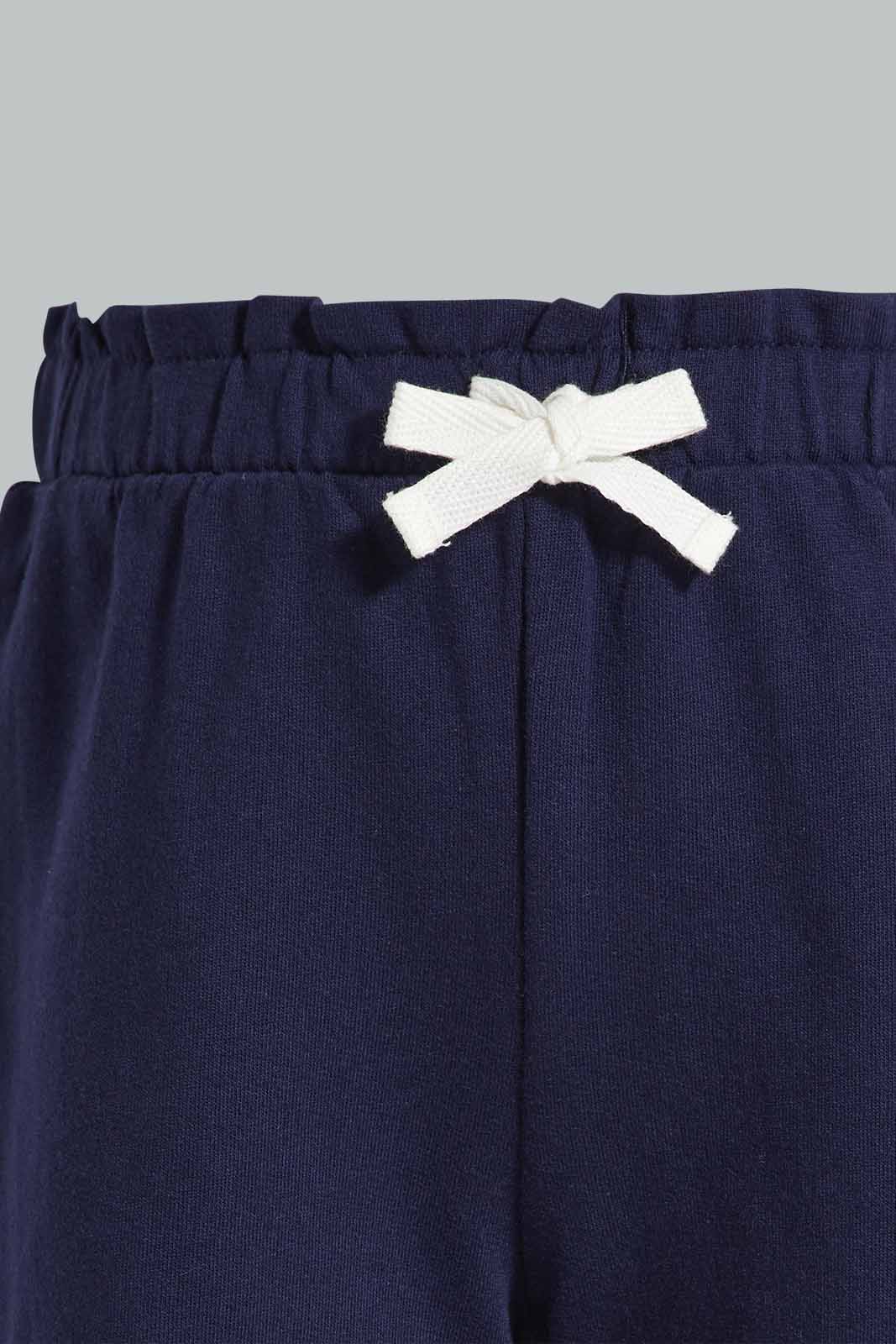 Redtag-White-And-Navy-2PK-Solid-Shorts-Category:Shorts,-Colour:Assorted,-Deals:New-In,-Filter:Infant-Girls-(3-to-24-Mths),-ING-Shorts,-New-In-ING-APL,-Non-Sale,-Section:Girls-(0-to-14Yrs),-W22O-Infant-Girls-3 to 24 Months