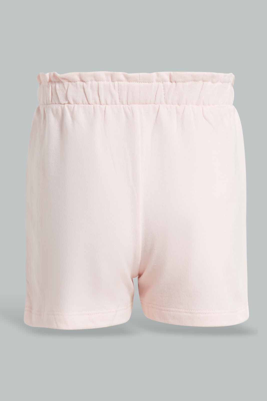 Redtag-Grey-And-Pink-2PK-Solid-Shorts-Category:Shorts,-Colour:Assorted,-Deals:New-In,-Filter:Infant-Girls-(3-to-24-Mths),-ING-Shorts,-New-In-ING-APL,-Non-Sale,-Section:Girls-(0-to-14Yrs),-W22O-Infant-Girls-3 to 24 Months