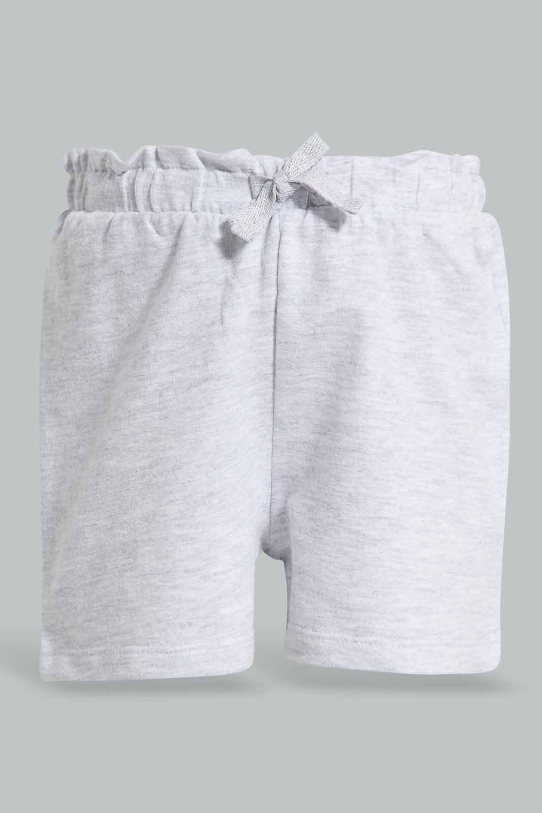 Redtag-Grey-And-Pink-2PK-Solid-Shorts-Category:Shorts,-Colour:Assorted,-Deals:New-In,-Filter:Infant-Girls-(3-to-24-Mths),-ING-Shorts,-New-In-ING-APL,-Non-Sale,-Section:Girls-(0-to-14Yrs),-W22O-Infant-Girls-3 to 24 Months
