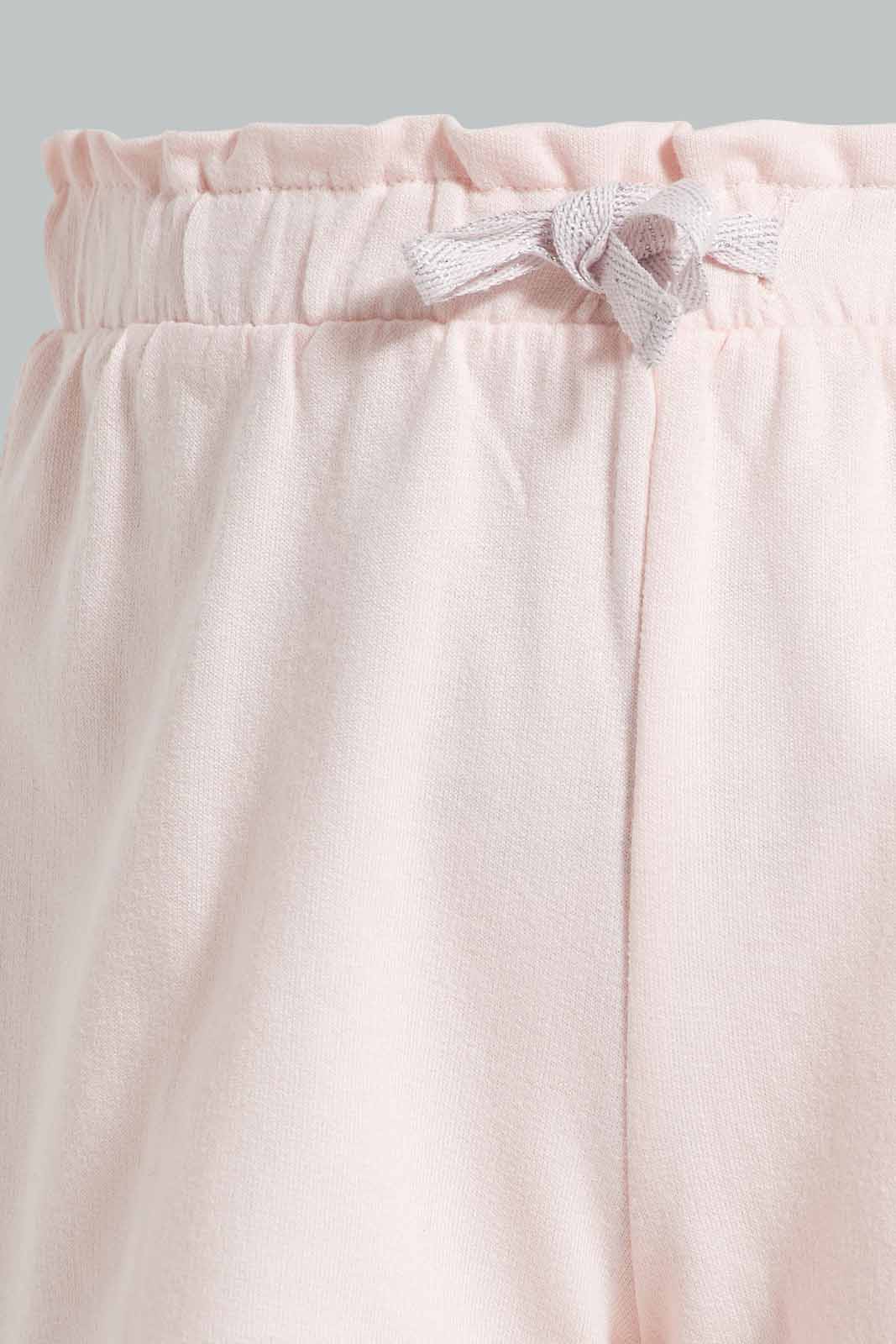 Redtag-Grey-And-Pink-2PK-Solid-Shorts-Category:Shorts,-Colour:Assorted,-Deals:New-In,-Filter:Infant-Girls-(3-to-24-Mths),-ING-Shorts,-New-In-ING-APL,-Non-Sale,-Section:Girls-(0-to-14Yrs),-W22O-Infant-Girls-3 to 24 Months