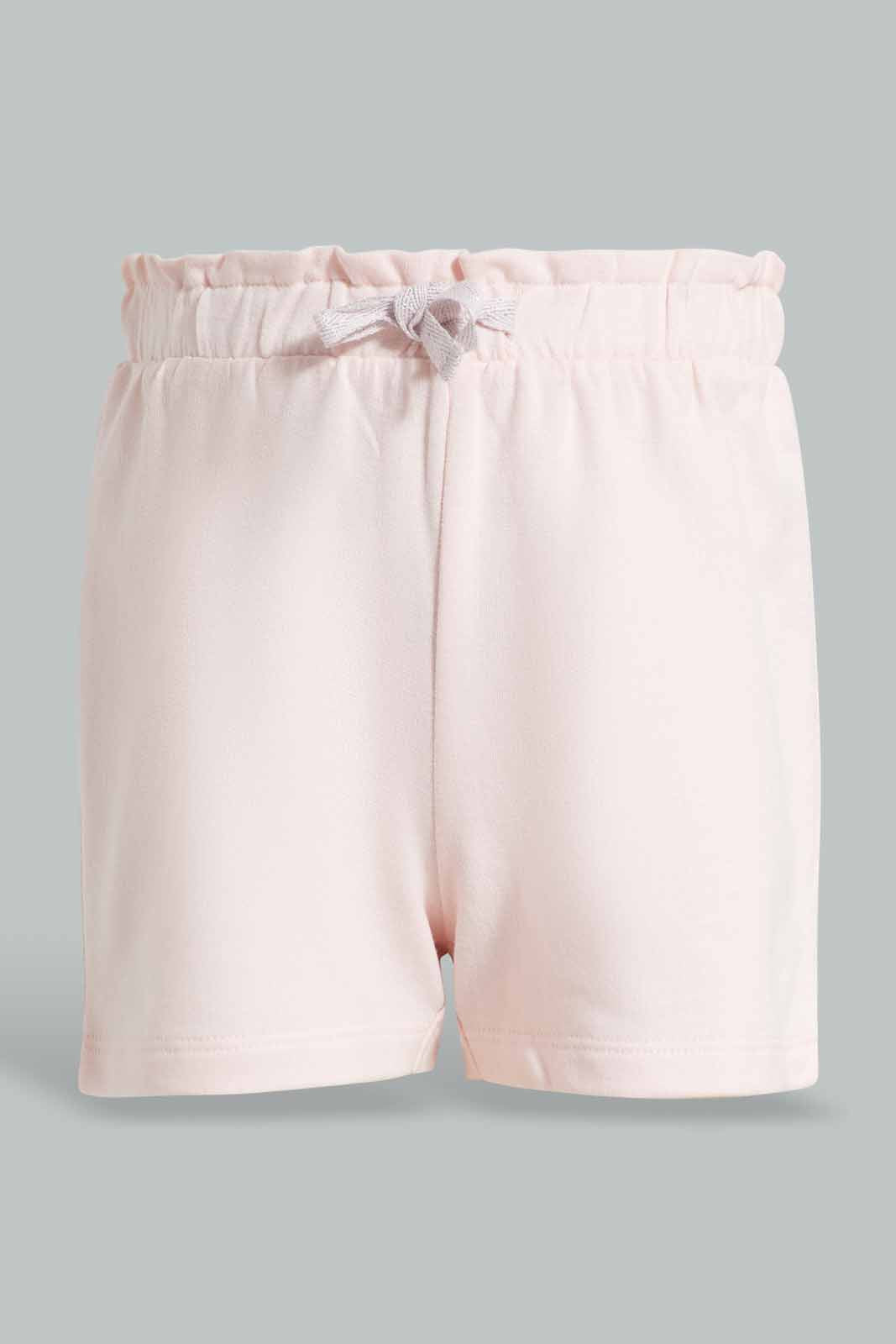 Redtag-Grey-And-Pink-2PK-Solid-Shorts-Category:Shorts,-Colour:Assorted,-Deals:New-In,-Filter:Infant-Girls-(3-to-24-Mths),-ING-Shorts,-New-In-ING-APL,-Non-Sale,-Section:Girls-(0-to-14Yrs),-W22O-Infant-Girls-3 to 24 Months