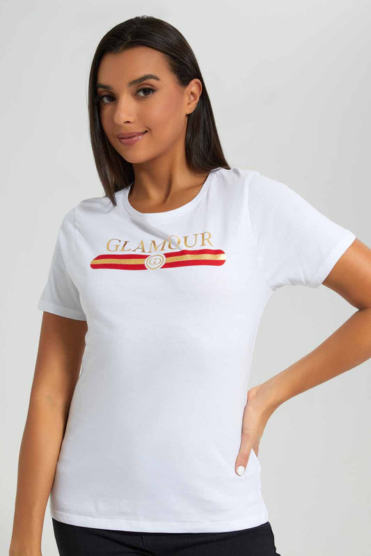 Redtag-White-1990's-Printed-T-Shirt-Category:T-Shirts,-Colour:White,-Deals:New-In,-Filter:Women's-Clothing,-New-In-Women-APL,-Non-Sale,-Section:Women,-TBL,-W22A,-Women-T-Shirts-Women's-