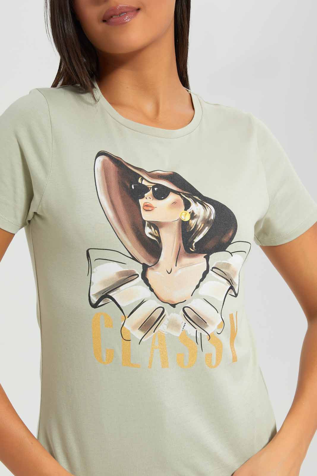 Redtag-Olive-Classy-Printed-T-Shirt-Category:T-Shirts,-Colour:Olive,-Deals:New-In,-Filter:Women's-Clothing,-New-In-Women-APL,-Non-Sale,-Section:Women,-TBL,-W22A,-Women-T-Shirts-Women's-