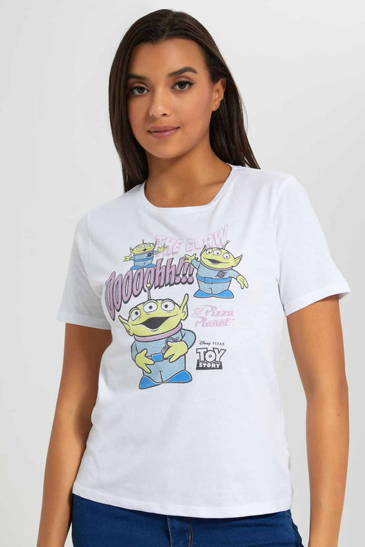 Redtag-White-Toy-Story-Printed-T-Shirt-Category:T-Shirts,-Colour:White,-Deals:New-In,-Filter:Women's-Clothing,-New-In-Women-APL,-Non-Sale,-Section:Women,-TBL,-W22A,-Women-T-Shirts-Women's-