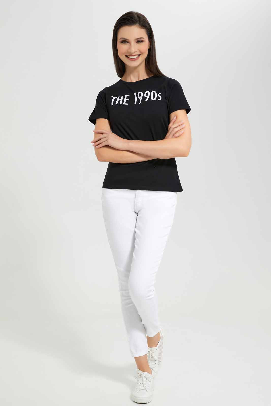 Redtag-Black-Glamour-Printed-T-Shirt-Category:T-Shirts,-Colour:Black,-Deals:New-In,-Filter:Women's-Clothing,-New-In-Women-APL,-Non-Sale,-Section:Women,-TBL,-W22A,-Women-T-Shirts-Women's-