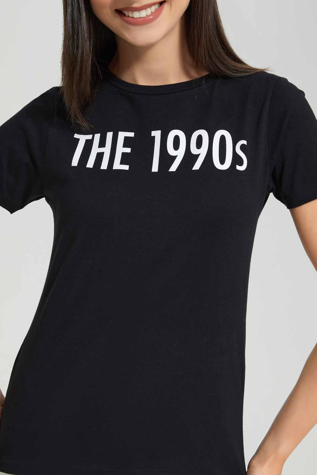 Redtag-Black-Glamour-Printed-T-Shirt-Category:T-Shirts,-Colour:Black,-Deals:New-In,-Filter:Women's-Clothing,-New-In-Women-APL,-Non-Sale,-Section:Women,-TBL,-W22A,-Women-T-Shirts-Women's-