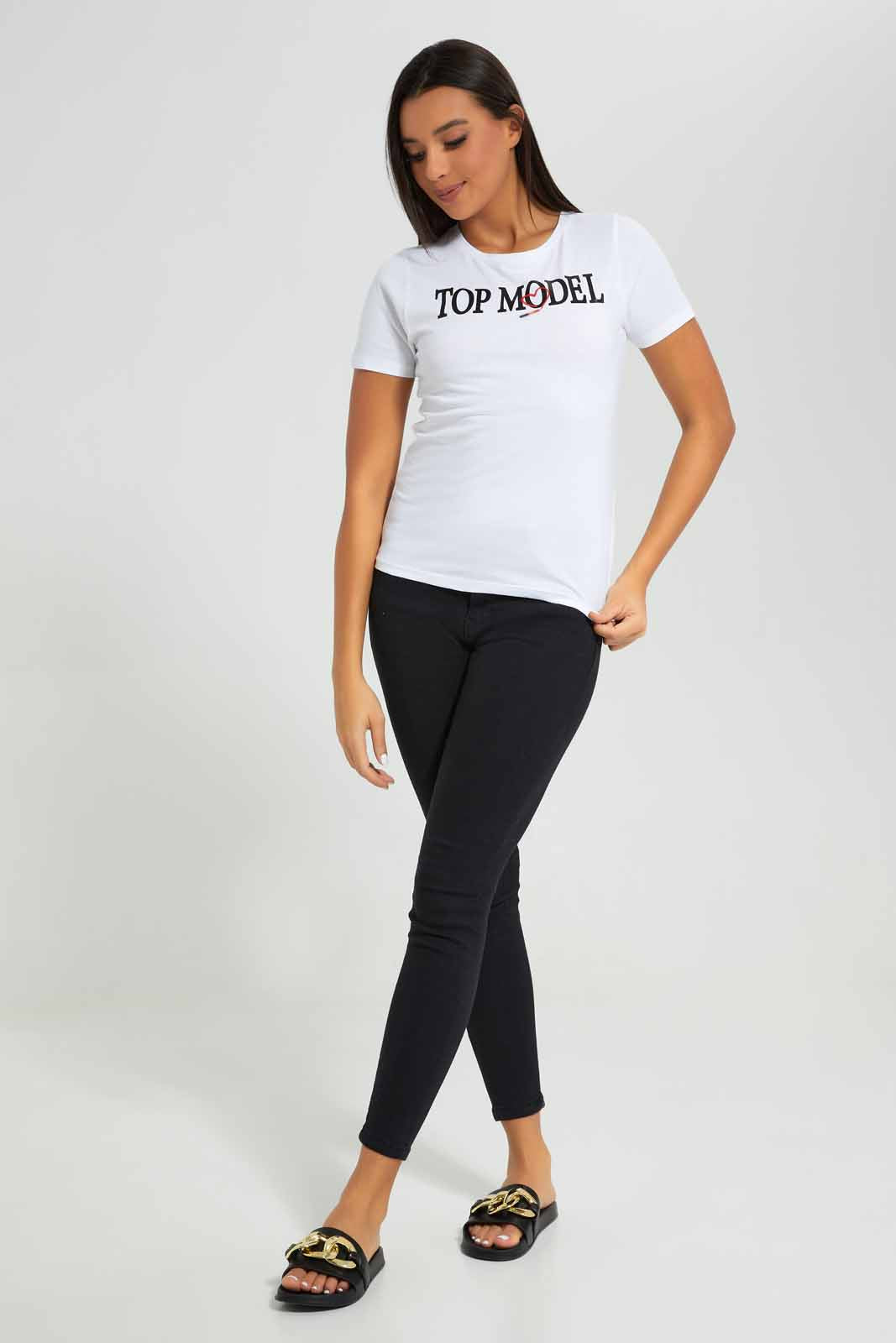 Redtag-White-Top-Model-Printed-T-Shirt-Category:T-Shirts,-Colour:White,-Deals:New-In,-Filter:Women's-Clothing,-New-In-Women-APL,-Non-Sale,-Section:Women,-TBL,-W22A,-Women-T-Shirts-Women's-