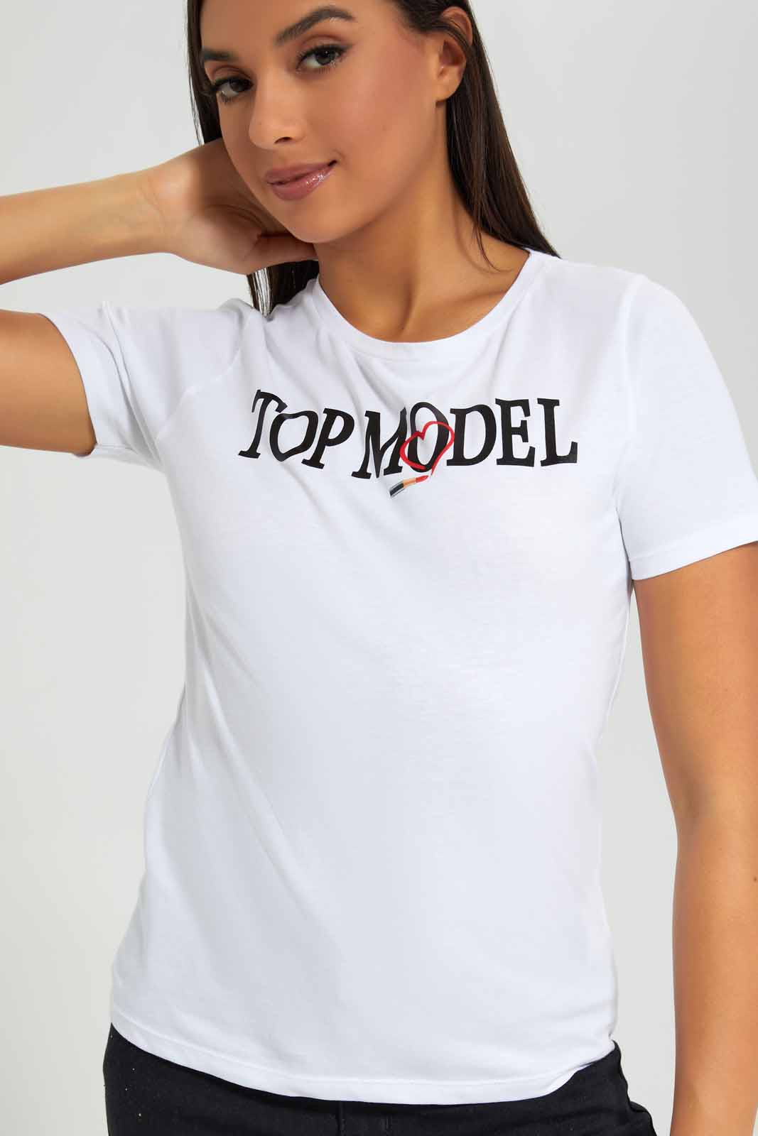 Redtag-White-Top-Model-Printed-T-Shirt-Category:T-Shirts,-Colour:White,-Deals:New-In,-Filter:Women's-Clothing,-New-In-Women-APL,-Non-Sale,-Section:Women,-TBL,-W22A,-Women-T-Shirts-Women's-