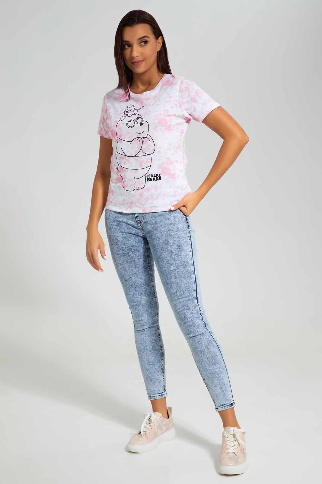 Redtag-Tie-Dye-We-Bare-Bares-Printed-T-Shirt-Category:T-Shirts,-Colour:Assorted,-Deals:New-In,-Filter:Women's-Clothing,-New-In-Women-APL,-Non-Sale,-Section:Women,-TBL,-W22A,-Women-T-Shirts-Women's-