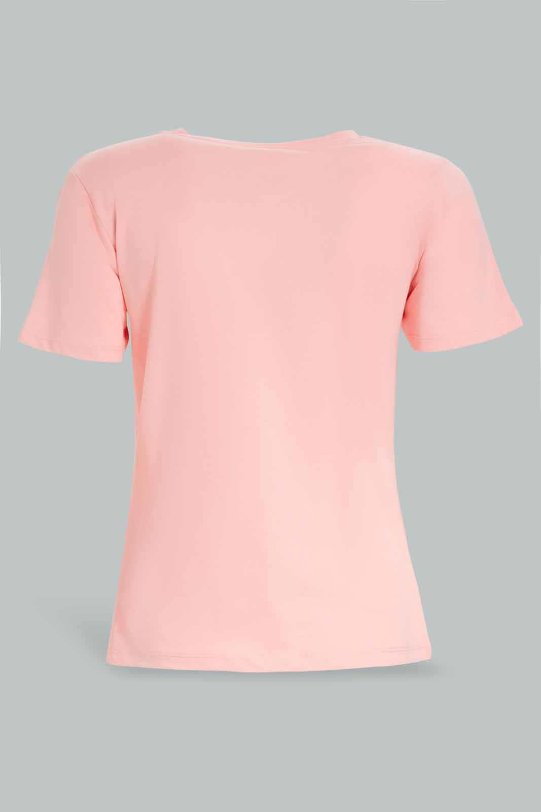 Redtag-Pink-Lady-&-The-Tramp-Printed-T-Shirt-Category:T-Shirts,-Colour:Apricot,-Deals:New-In,-Filter:Women's-Clothing,-New-In-Women-APL,-Non-Sale,-Section:Women,-TBL,-W22A,-Women-T-Shirts-Women's-