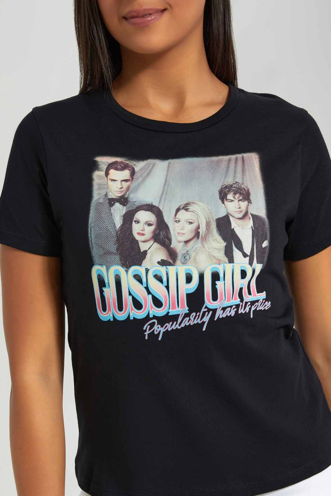 Redtag-White-Gossip-Girl-Printed-T-Shirt-Category:T-Shirts,-Colour:White,-Deals:New-In,-Filter:Women's-Clothing,-New-In-Women-APL,-Non-Sale,-Section:Women,-TBL,-W22A,-Women-T-Shirts-Women's-