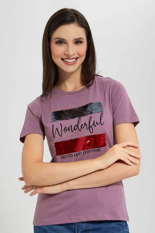 Redtag-Pale-Pink-Blush-Wonderful-Embellished-T-Shirt-Category:T-Shirts,-Colour:Apricot,-Deals:New-In,-Filter:Women's-Clothing,-New-In-Women-APL,-Non-Sale,-Section:Women,-TBL,-W22A,-Women-T-Shirts-Women's-