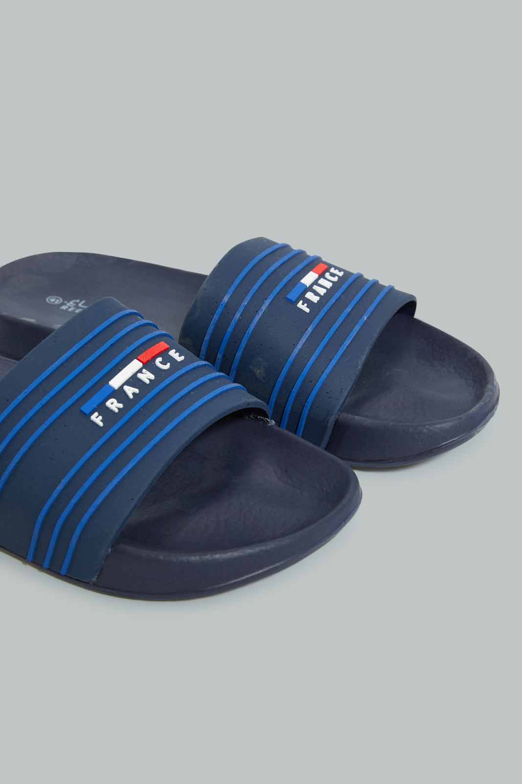 Redtag-Navy-France-Embossed-Slide-Category:Flip-Flops,-Colour:Navy,-Deals:New-In,-Filter:Men's-Footwear,-Men-Flip-Flops,-New-In-Men-FOO,-Non-Sale,-Section:Men,-W22B-Men's-