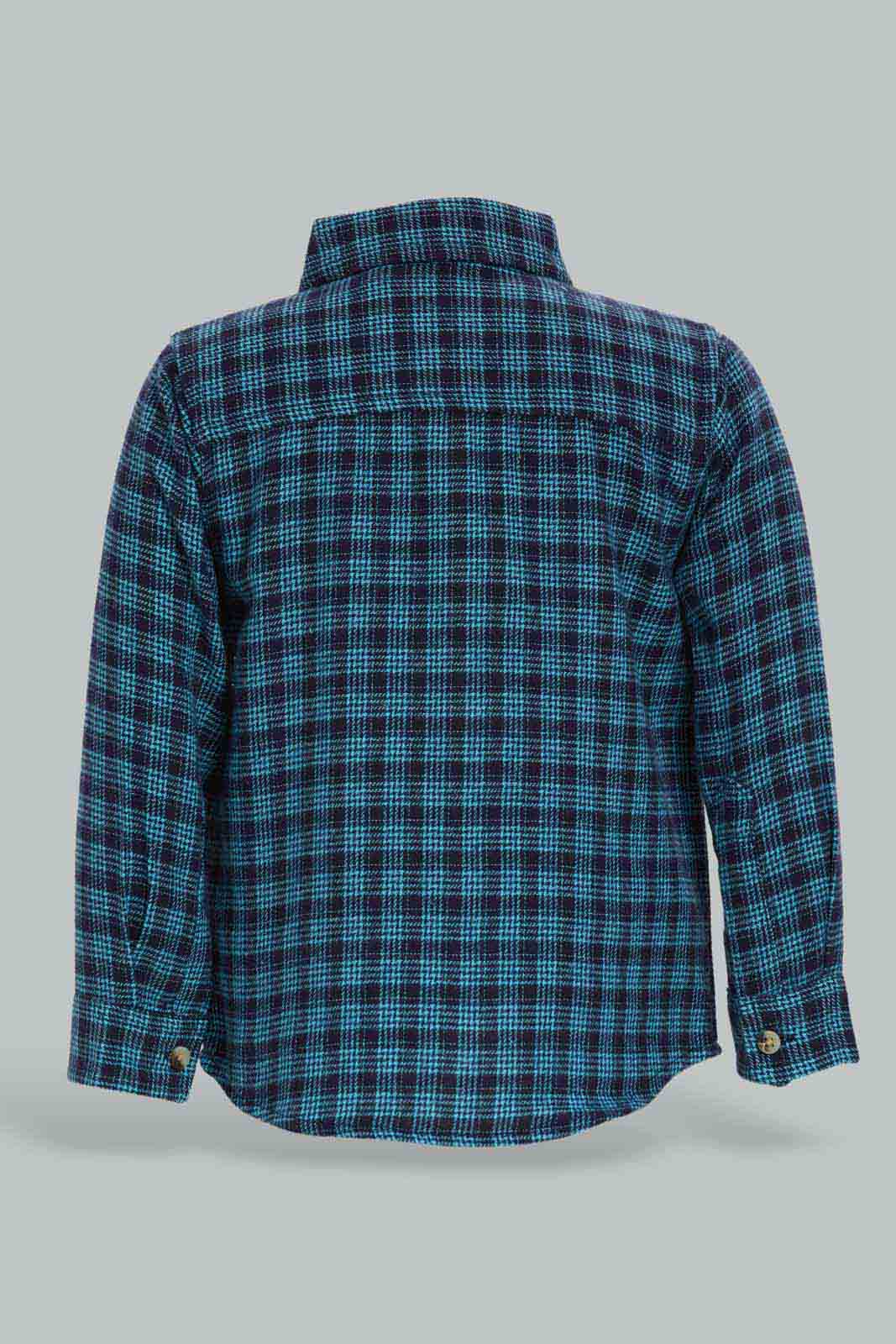 Redtag-Navy-Long-Slv-Check-Shirts-With-Pocket-Print-Category:Shirts,-Colour:Navy,-Deals:New-In,-Filter:Infant-Boys-(3-to-24-Mths),-INB-Shirts,-New-In-INB-APL,-Non-Sale,-Section:Boys-(0-to-14Yrs),-W22A-Infant-Boys-3 to 24 Months