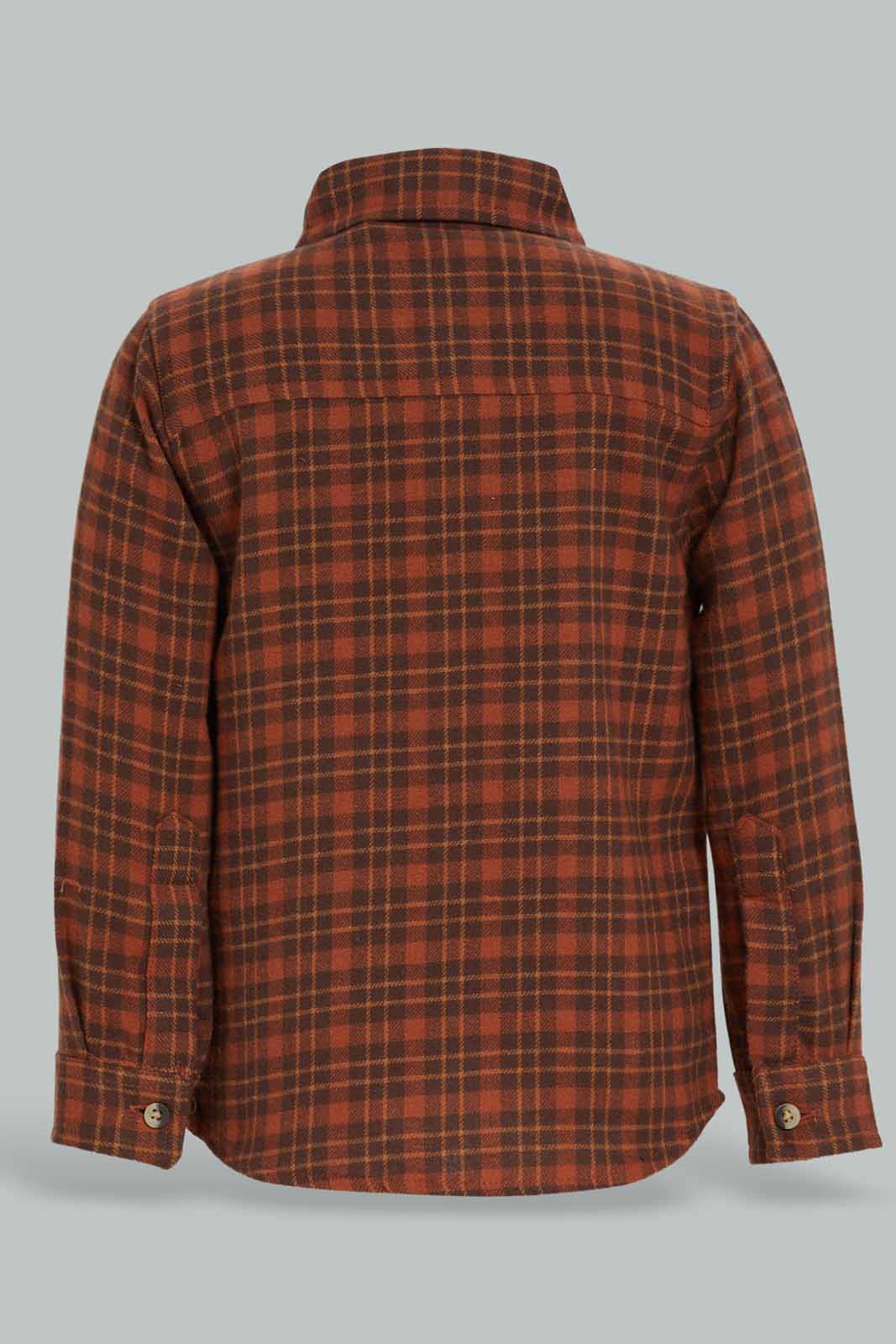 Redtag-Beige-Long-Slv-Check-Shirts-With-Pocket-Print-Category:Shirts,-Colour:Beige,-Deals:New-In,-Filter:Infant-Boys-(3-to-24-Mths),-INB-Shirts,-New-In-INB-APL,-Non-Sale,-Section:Boys-(0-to-14Yrs),-W22A-Infant-Boys-3 to 24 Months