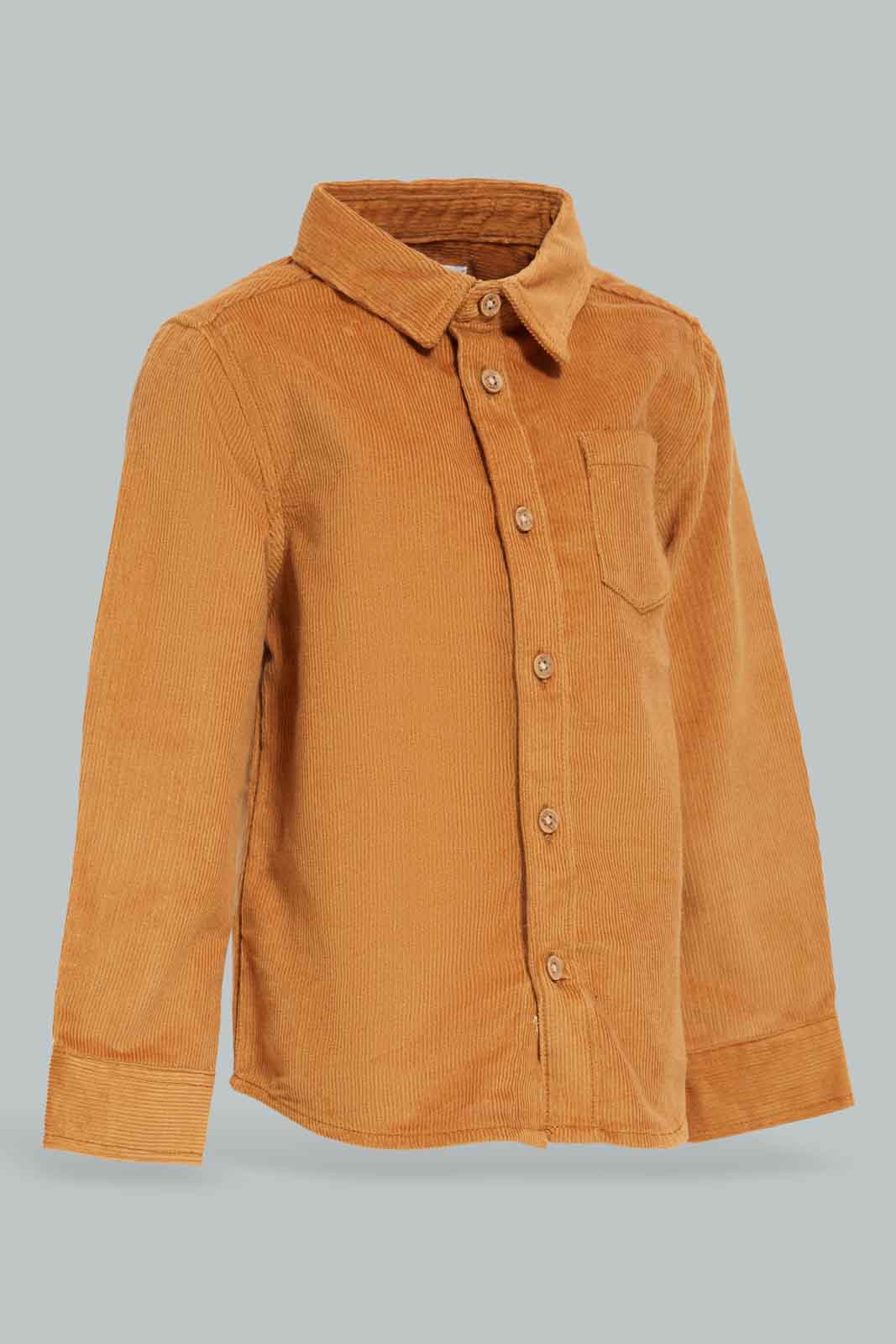 Redtag-Brown-Cord-Shirt-Category:Shirts,-Colour:Brown,-Deals:New-In,-Filter:Infant-Boys-(3-to-24-Mths),-INB-Shirts,-New-In-INB-APL,-Non-Sale,-Section:Boys-(0-to-14Yrs),-W22B-Infant-Boys-3 to 24 Months