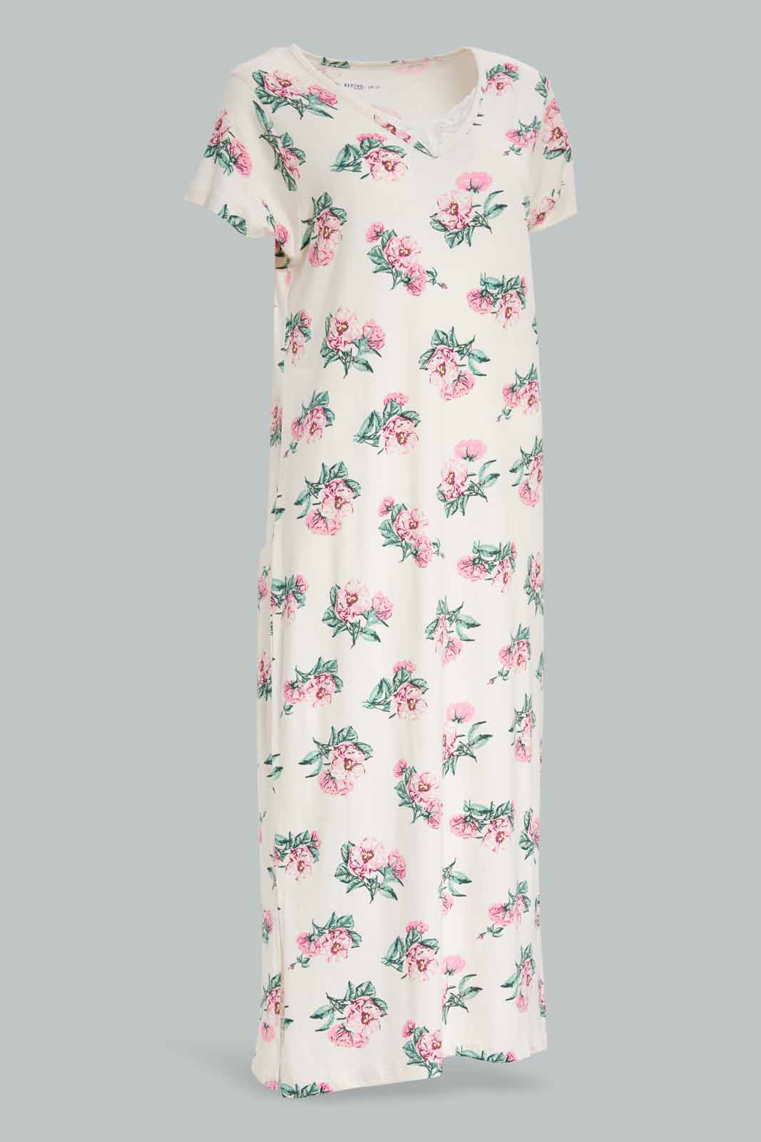 Redtag-Assorted-Women-Shortsleeve-Printed-Nightgown-Category:Nightgowns,-Colour:Assorted,-Deals:New-In,-Filter:Women's-Clothing,-New-In-Women-APL,-Non-Sale,-Section:Women,-W22A,-Women-Nightgowns--