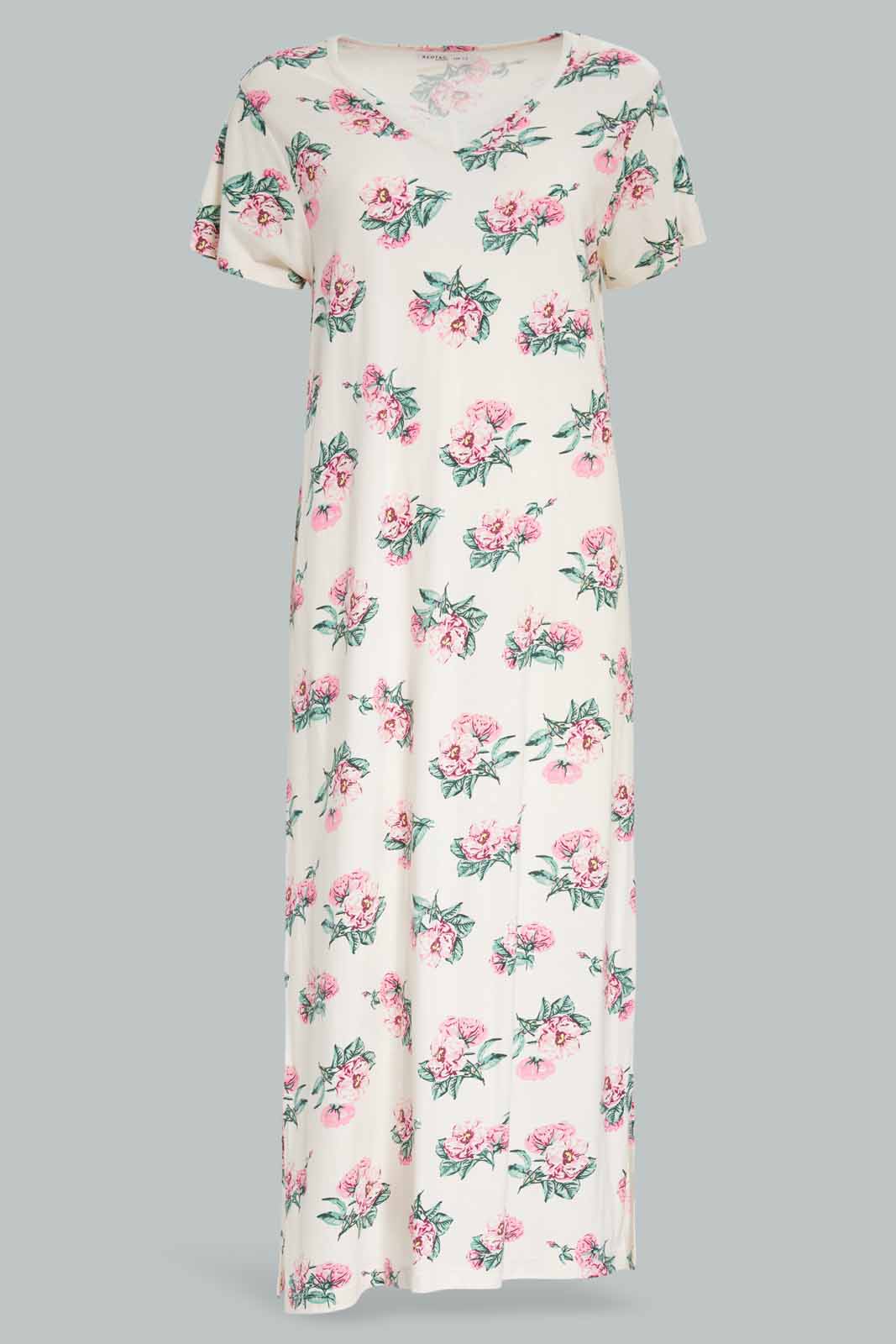 Redtag-Assorted-Women-Shortsleeve-Printed-Nightgown-Category:Nightgowns,-Colour:Assorted,-Deals:New-In,-Filter:Women's-Clothing,-New-In-Women-APL,-Non-Sale,-Section:Women,-W22A,-Women-Nightgowns--