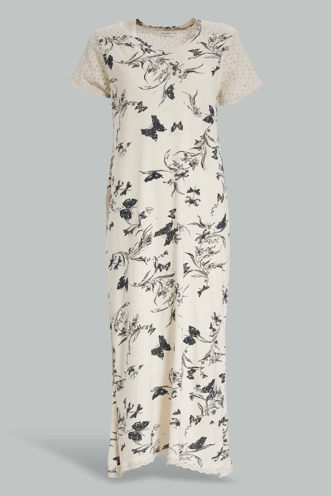 Redtag-Assorted-Women-Shortsleeve-Printed-Nightgown-Category:Nightgowns,-Colour:Assorted,-Deals:New-In,-Filter:Women's-Clothing,-New-In-Women-APL,-Non-Sale,-Section:Women,-W22A,-Women-Nightgowns--