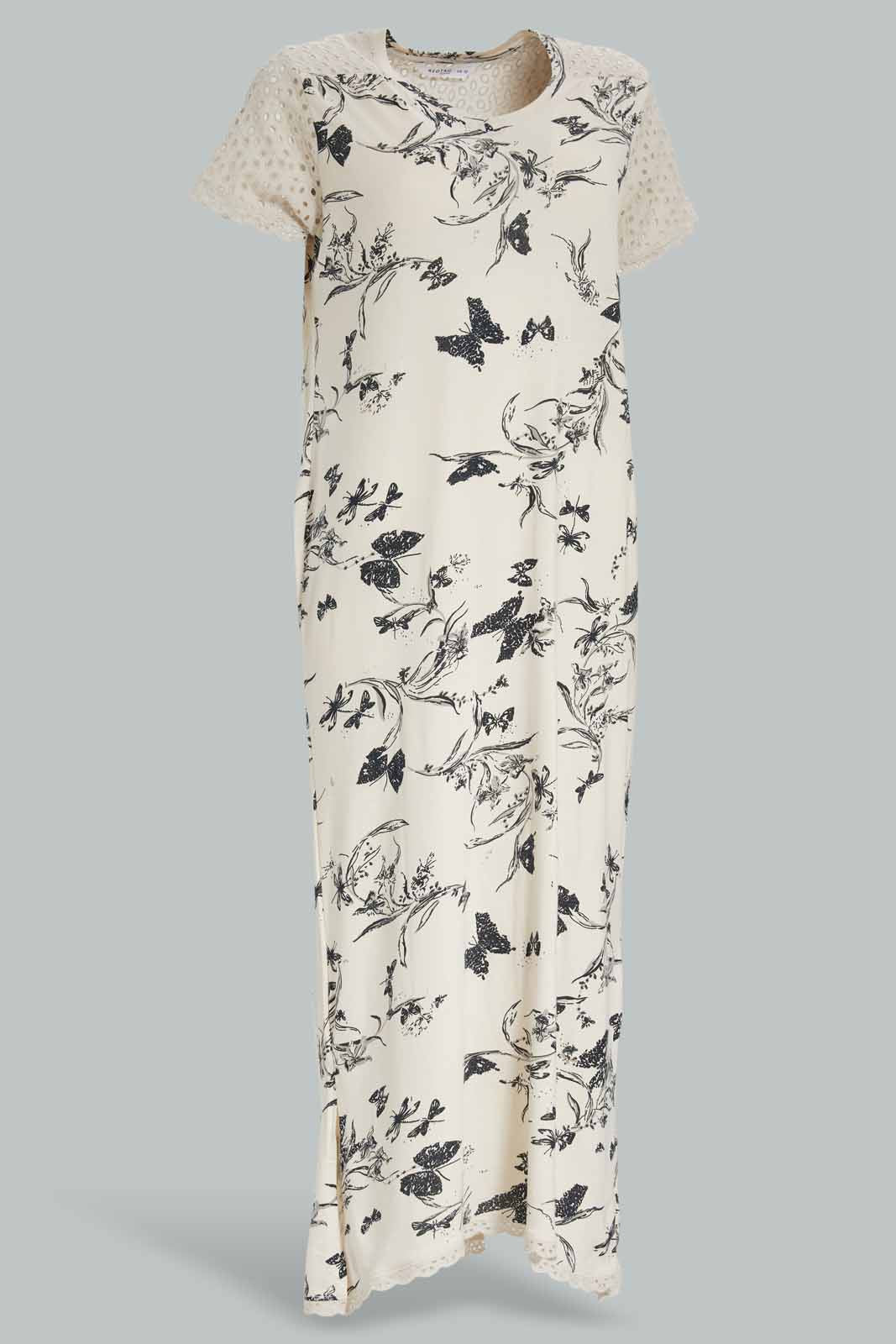 Redtag-Assorted-Women-Shortsleeve-Printed-Nightgown-Category:Nightgowns,-Colour:Assorted,-Deals:New-In,-Filter:Women's-Clothing,-New-In-Women-APL,-Non-Sale,-Section:Women,-W22A,-Women-Nightgowns--