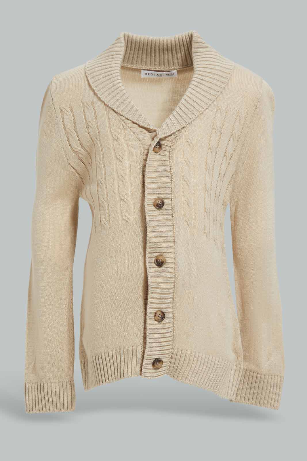 Redtag-Botton-Up-Blue-Fairisle-With-Roll-Up-Collar-Cardigan-Category:Cardigans,-Colour:Blue,-Deals:New-In,-Filter:Infant-Boys-(3-to-24-Mths),-INB-Cardigans,-New-In-INB-APL,-Non-Sale,-Section:Boys-(0-to-14Yrs),-W22B-Infant-Boys-3 to 24 Months