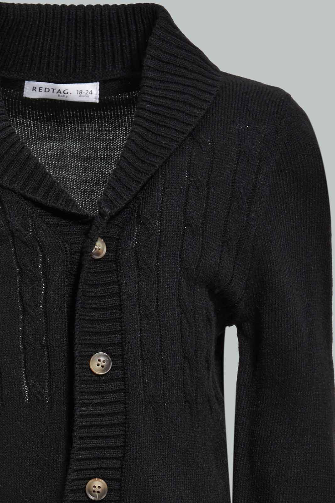 Redtag-Button-Up-Navy-Fairisle-With-Roll-Up-Collar-Cardigan-Category:Cardigans,-Colour:Navy,-Deals:New-In,-Filter:Infant-Boys-(3-to-24-Mths),-INB-Cardigans,-New-In-INB-APL,-Non-Sale,-Section:Boys-(0-to-14Yrs),-W22B-Infant-Boys-3 to 24 Months