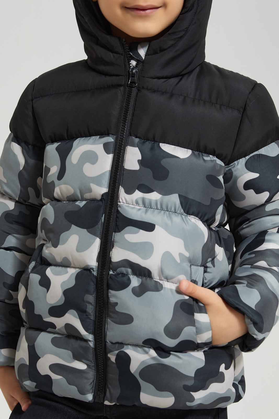 Redtag-Black-Printed-panelled-Padded-Jacket-BOY-Jackets,-Category:Jackets,-Colour:Black,-Deals:New-In,-EHW,-Filter:Boys-(2-to-8-Yrs),-New-In-BOY-APL,-Non-Sale,-Section:Boys-(0-to-14Yrs),-W22B-Boys-2 to 8 Years