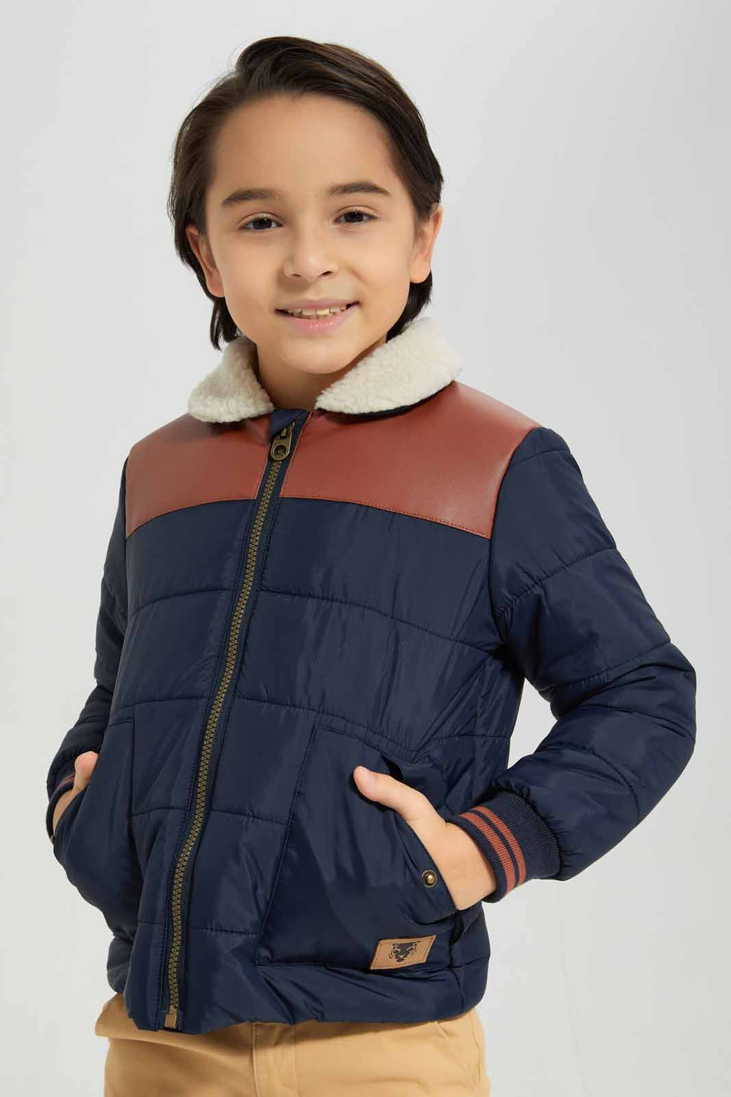 Redtag-Navy-And-White-Printed-Jacket-For-Boys-BOY-Jackets,-Category:Jackets,-Colour:Navy,-Colour:White,-Deals:New-In,-Dept:Boys,-Filter:Boys-(2-to-8-Yrs),-New-In-BOY-APL,-Non-Sale,-Section:Boys-(0-to-14Yrs),-W22B-Boys-2 to 8 Years