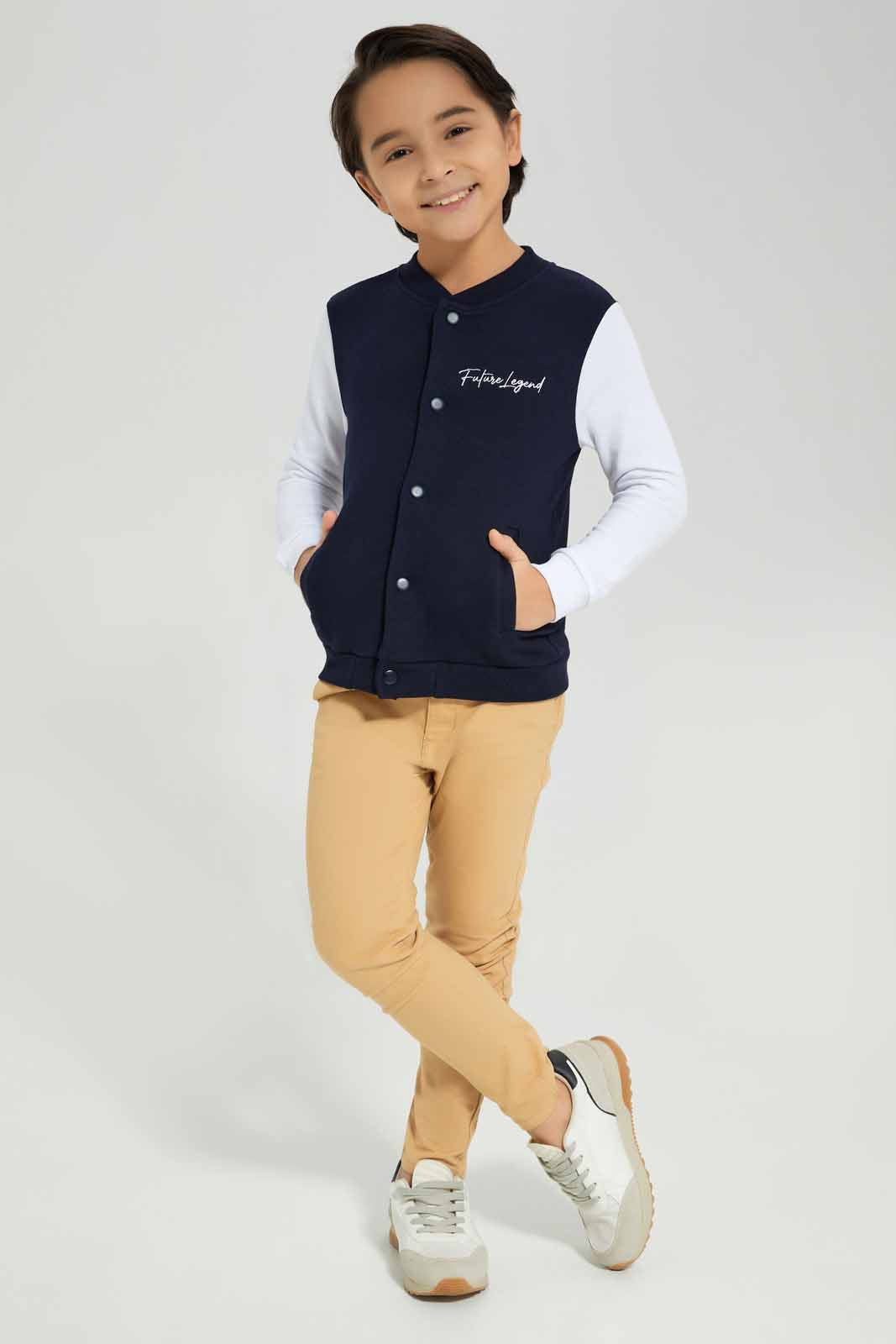 Boys Navy Baseball Jacket