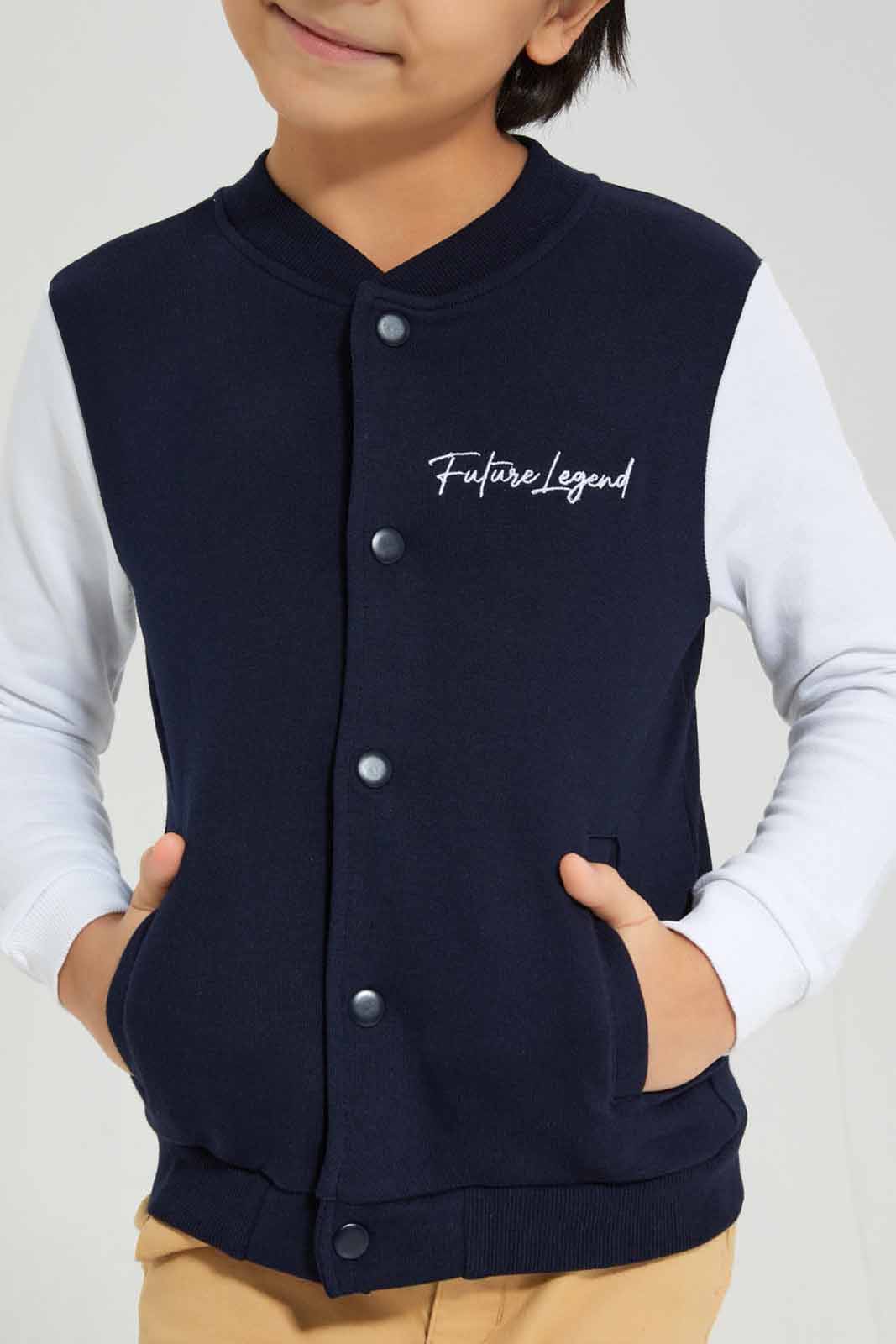Boys Navy Baseball Jacket