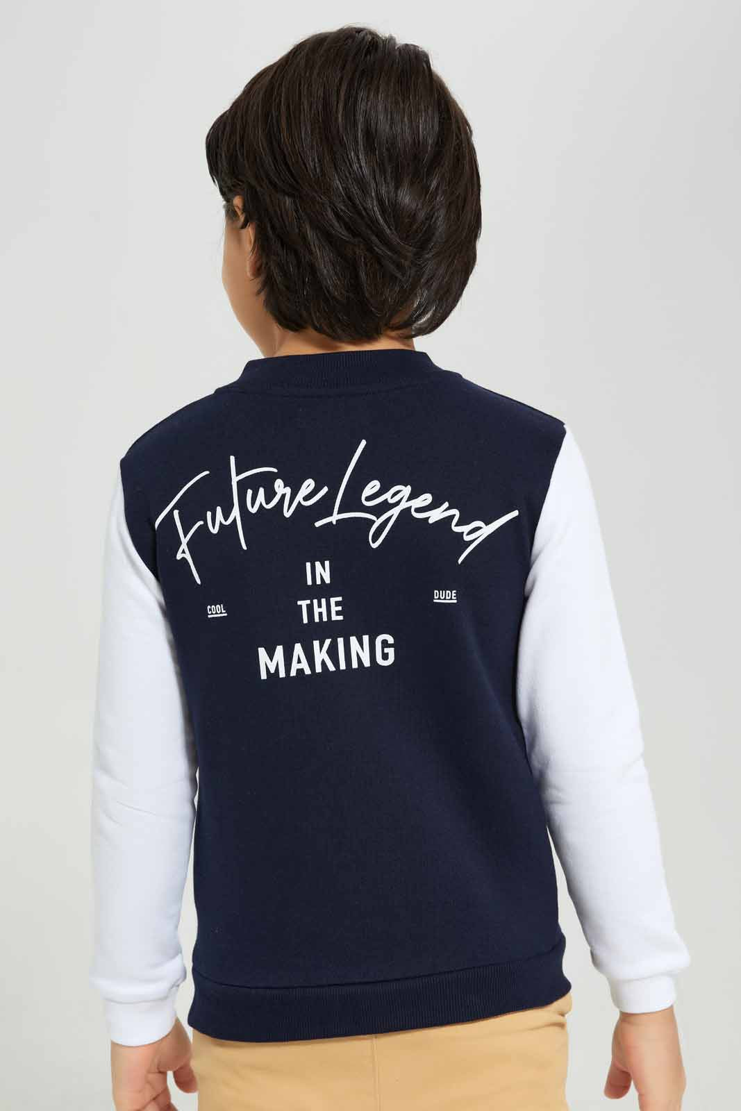 Boys Navy Baseball Jacket