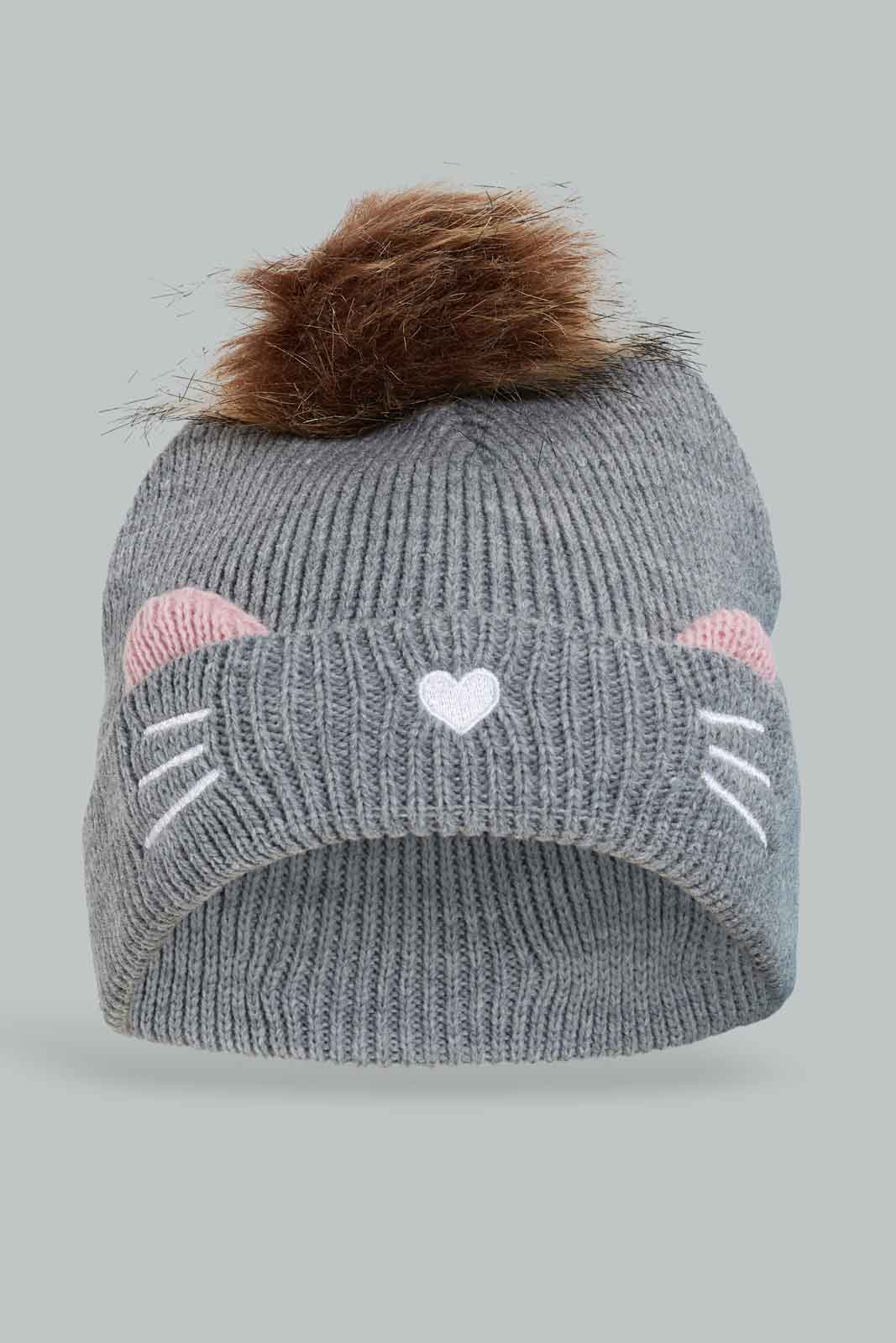 Redtag-Multi-Colour-Pom-Pom-Embellished-Cap-Category:Caps-&-Hats,-Colour:Assorted,-Dept:Girls,-Filter:Girls-Accessories,-GIR-Caps-&-Hats,-New-In,-New-In-GIR-ACC,-Non-Sale,-Section:Girls-(0-to-14Yrs),-W22B-Girls-
