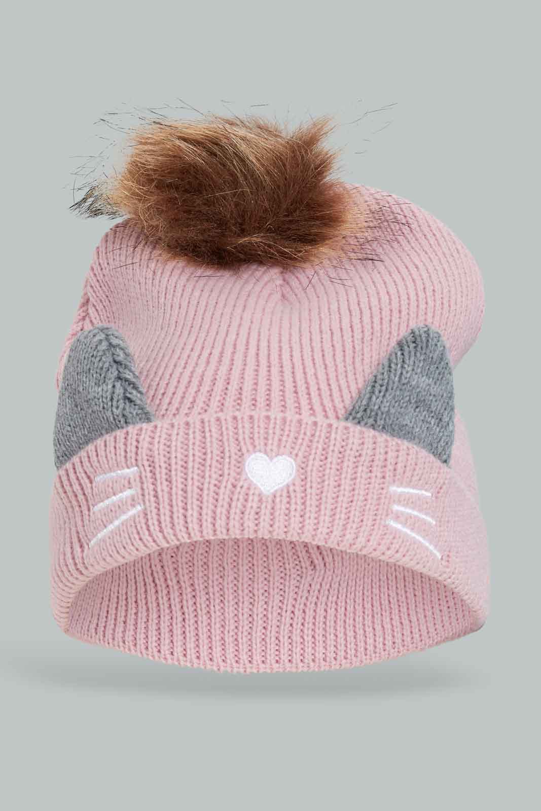 Redtag-Multi-Colour-Pom-Pom-Embellished-Cap-Category:Caps-&-Hats,-Colour:Assorted,-Dept:Girls,-Filter:Girls-Accessories,-GIR-Caps-&-Hats,-New-In,-New-In-GIR-ACC,-Non-Sale,-Section:Girls-(0-to-14Yrs),-W22B-Girls-