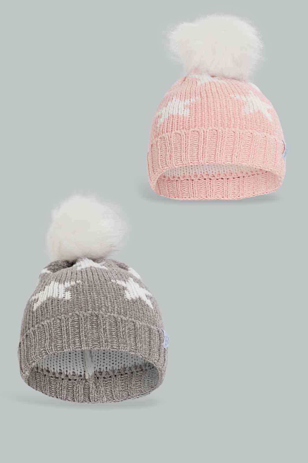 Redtag-Multi-Colour-Pom-Pom-Embellished-Cap-Category:Caps-&-Hats,-Colour:Assorted,-Dept:Girls,-Filter:Girls-Accessories,-GIR-Caps-&-Hats,-New-In,-New-In-GIR-ACC,-Non-Sale,-Section:Girls-(0-to-14Yrs),-W22B-Girls-
