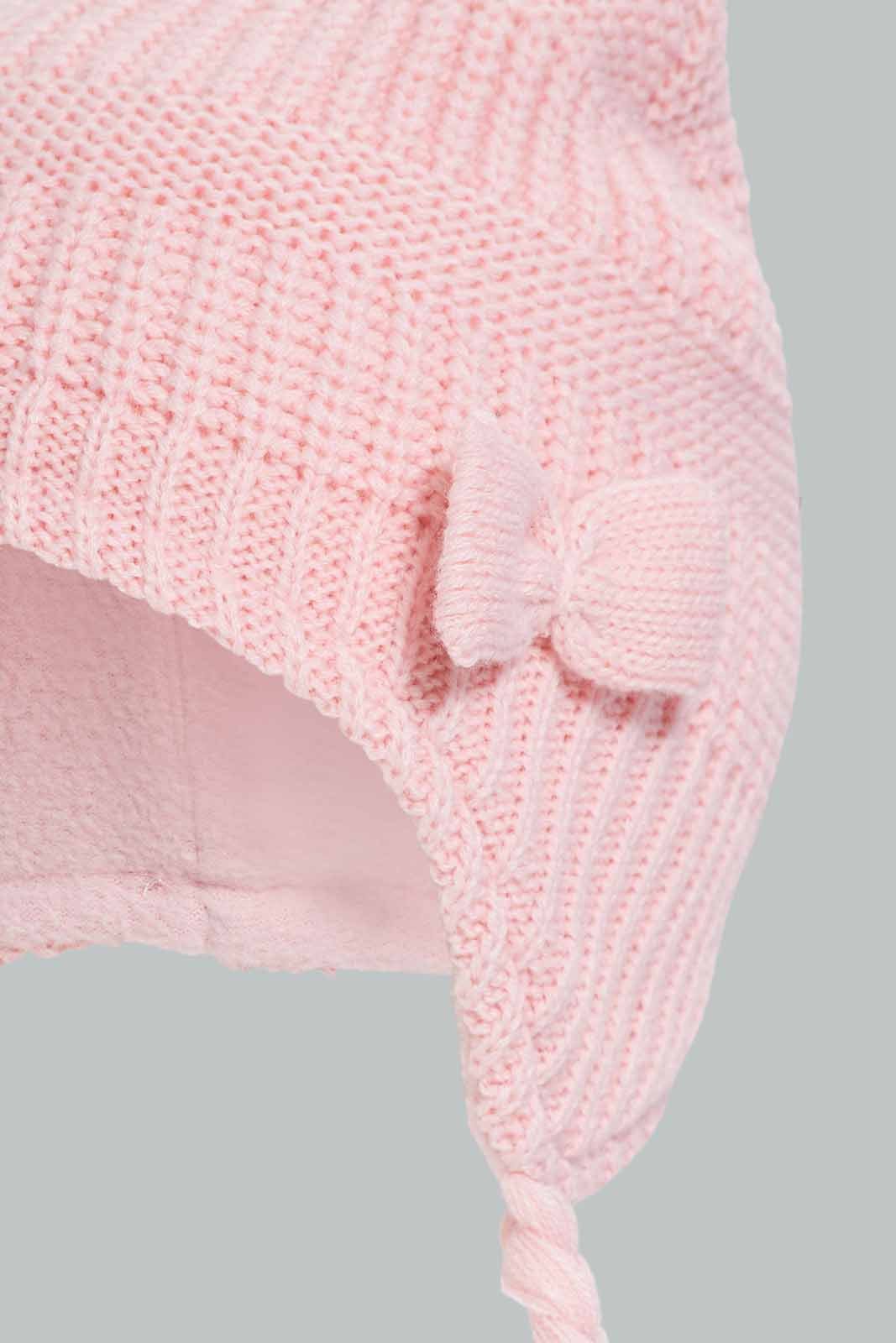 Redtag-Pink-And-White-Knitted-Cap-Set-Of-2-Category:Knitted-Accessories,-Colour:Assorted,-Filter:Girls-Accessories,-GIR-Knitted-Accessories,-New-In,-New-In-GIR-ACC,-Non-Sale,-Section:Girls-(0-to-14Yrs),-W22B-Girls-