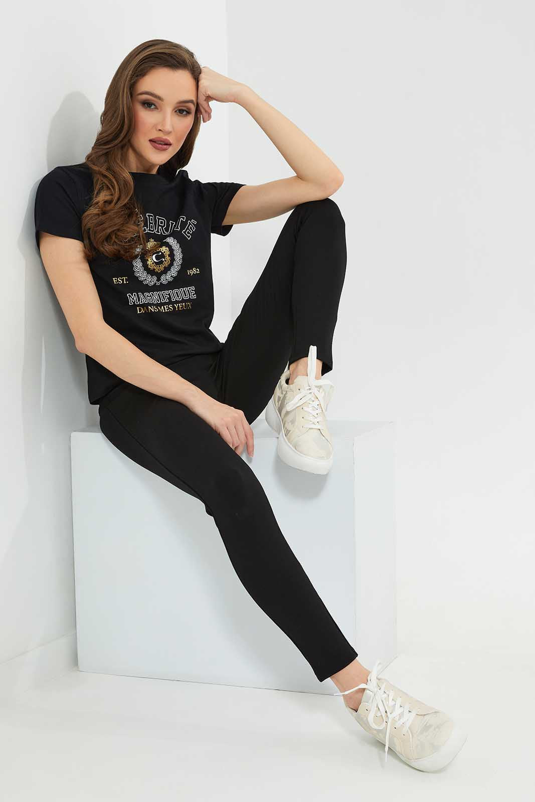 Redtag-Black-Tshirts-Category:T-Shirts,-Colour:Black,-Deals:New-In,-Filter:Women's-Clothing,-LDC,-LDC-T-Shirts,-New-In-LDC-APL,-Non-Sale,-Section:Women,-TBL,-W22B-Women's-