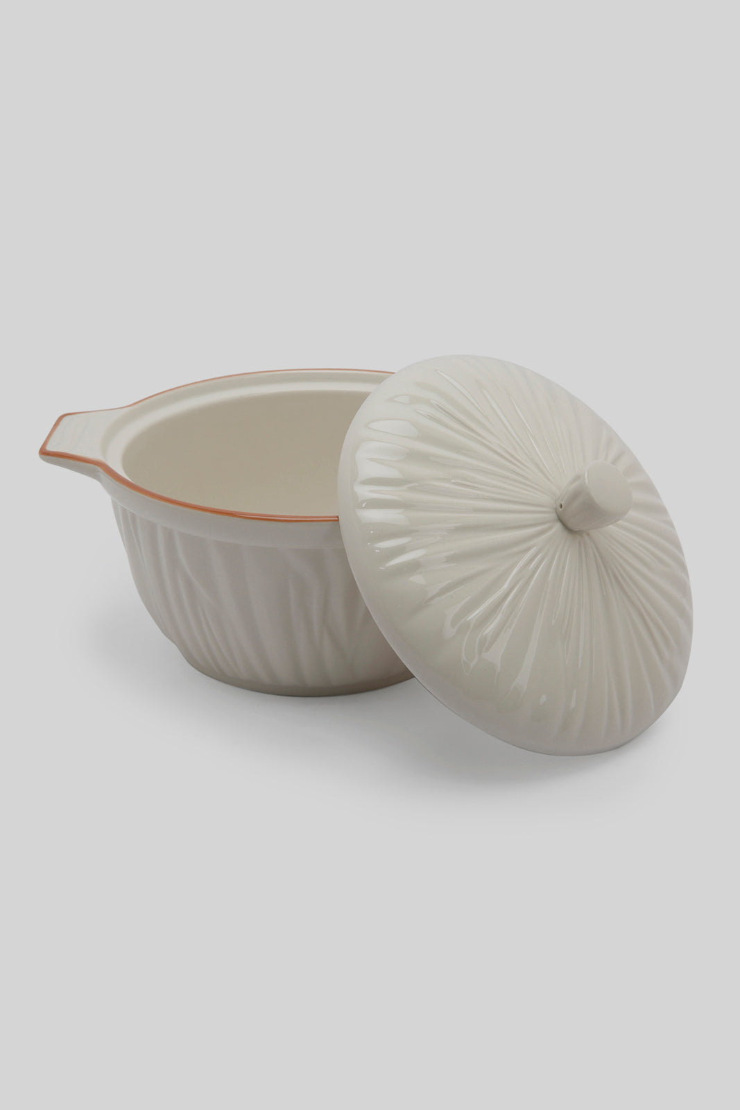 Redtag-White-Porcelain-Embossed-Tureen-With-Copper-Border-Category:Servewares,-Colour:White,-Deals:New-In,-Dept:Home,-Filter:Home-Dining,-HMW-DIN-Serveware,-New-In-HMW-DIN,-Non-Sale,-Section:Homewares,-W22B-Home-Dining-