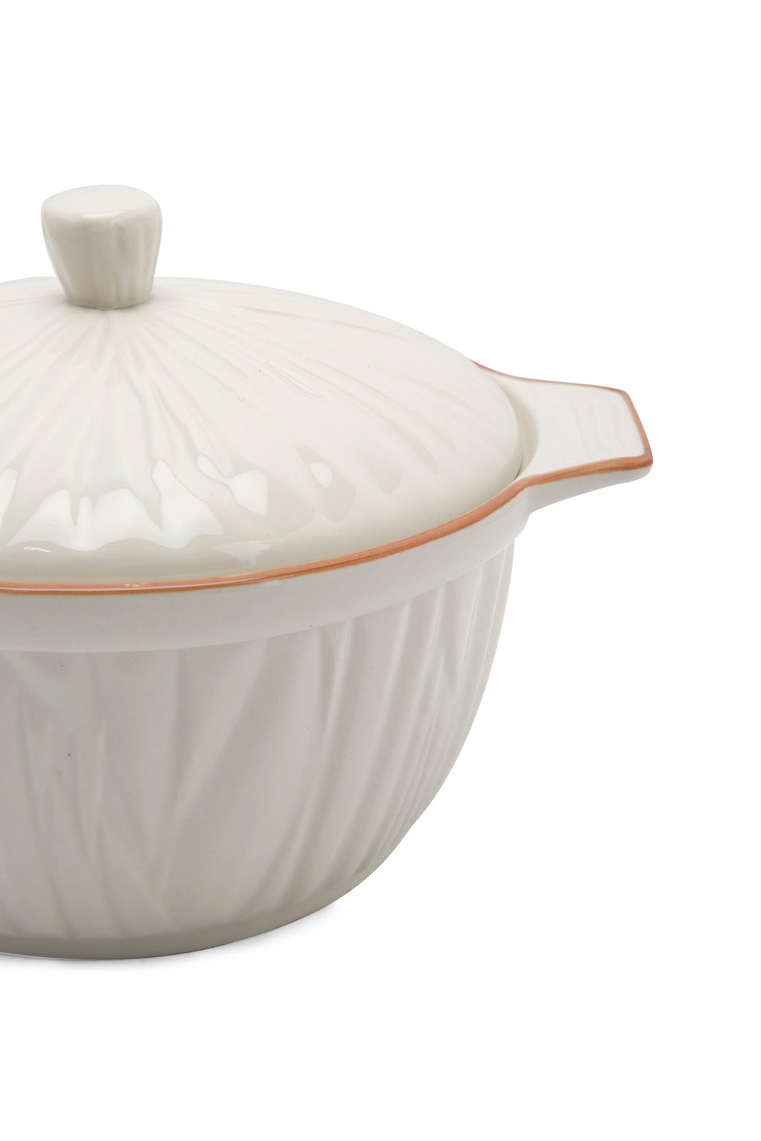 Redtag-White-Porcelain-Embossed-Tureen-With-Copper-Border-Category:Servewares,-Colour:White,-Deals:New-In,-Dept:Home,-Filter:Home-Dining,-HMW-DIN-Serveware,-New-In-HMW-DIN,-Non-Sale,-Section:Homewares,-W22B-Home-Dining-