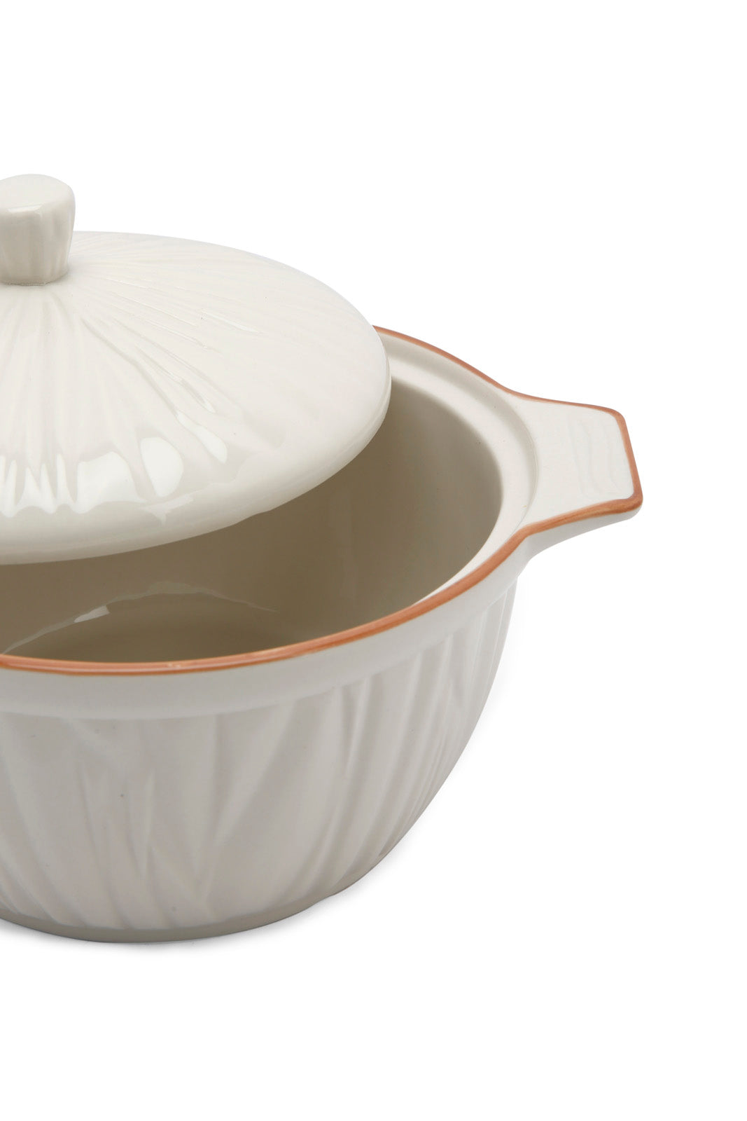 Redtag-White-Porcelain-Embossed-Tureen-With-Copper-Border-Category:Servewares,-Colour:White,-Deals:New-In,-Dept:Home,-Filter:Home-Dining,-HMW-DIN-Serveware,-New-In-HMW-DIN,-Non-Sale,-Section:Homewares,-W22B-Home-Dining-