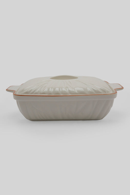 Redtag-White-Porcelain-Embossed-Rectangle-Dish-With-Copper-Border-Category:Servewares,-Colour:White,-Deals:New-In,-Filter:Home-Dining,-HMW-DIN-Serveware,-New-In-HMW-DIN,-Non-Sale,-Section:Homewares,-W22B-Home-Dining-