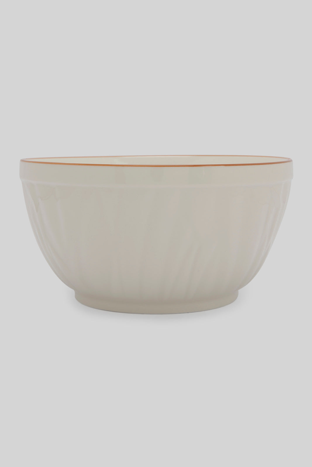 Redtag-White-Porcelain-Embossed-Round-Bowl-With-Copper-Border-Category:Bowls,-Colour:White,-Deals:New-In,-Filter:Home-Dining,-HMW-DIN-Serveware,-New-In-HMW-DIN,-Non-Sale,-Section:Homewares,-W22B-Home-Dining-