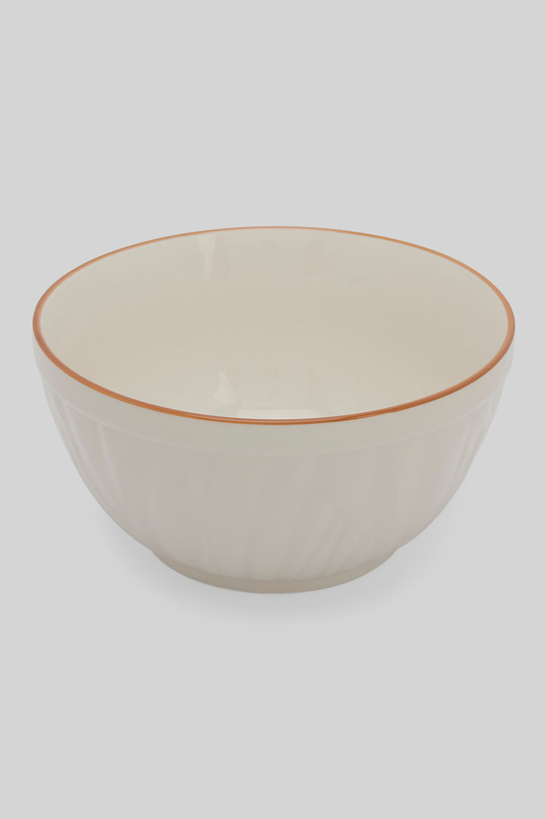 Redtag-White-Porcelain-Embossed-Round-Bowl-With-Copper-Border-Category:Bowls,-Colour:White,-Deals:New-In,-Filter:Home-Dining,-HMW-DIN-Serveware,-New-In-HMW-DIN,-Non-Sale,-Section:Homewares,-W22B-Home-Dining-