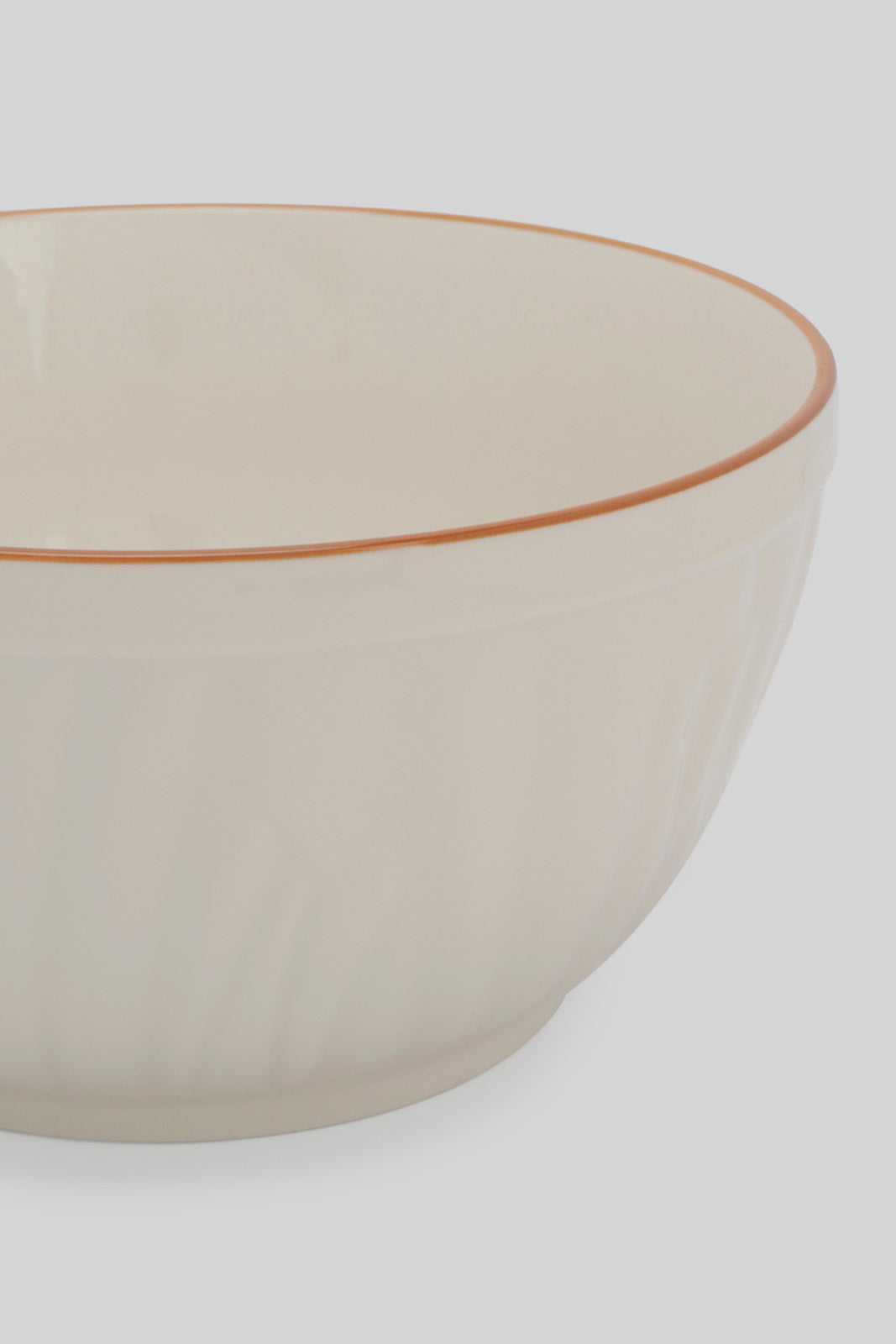 Redtag-White-Porcelain-Embossed-Round-Bowl-With-Copper-Border-Category:Bowls,-Colour:White,-Deals:New-In,-Filter:Home-Dining,-HMW-DIN-Serveware,-New-In-HMW-DIN,-Non-Sale,-Section:Homewares,-W22B-Home-Dining-