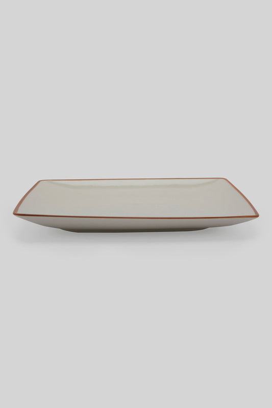 Redtag-White-Porcelain-Embossed-Rectangle-Platter-With-Copper-Border-Category:Plates,-Colour:White,-Deals:New-In,-Filter:Home-Dining,-HMW-DIN-Serveware,-New-In-HMW-DIN,-Non-Sale,-Section:Homewares,-W22B-Home-Dining-
