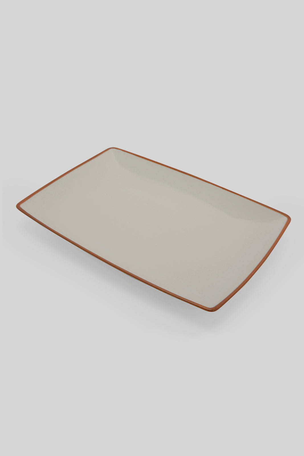 Redtag-White-Porcelain-Embossed-Rectangle-Platter-With-Copper-Border-Category:Plates,-Colour:White,-Deals:New-In,-Filter:Home-Dining,-HMW-DIN-Serveware,-New-In-HMW-DIN,-Non-Sale,-Section:Homewares,-W22B-Home-Dining-