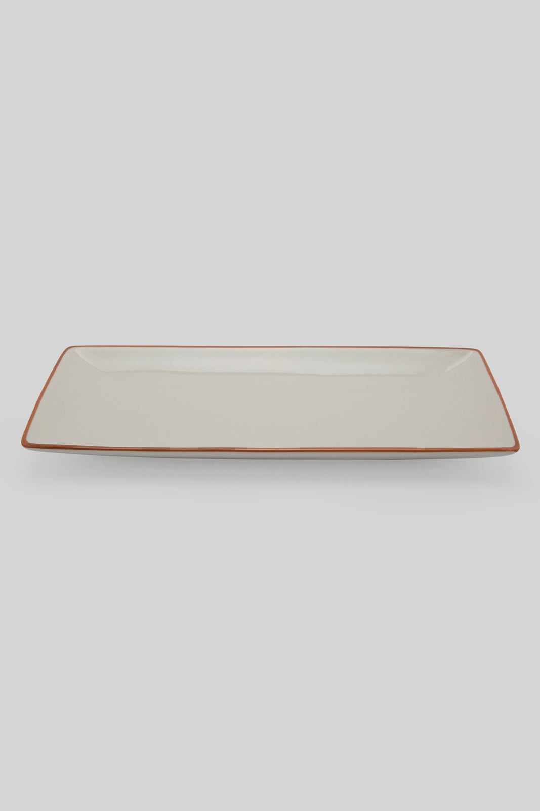 Redtag-White-Porcelain-Embossed-Rectangle-Platter-With-Copper-Border-Category:Plates,-Colour:White,-Deals:New-In,-Filter:Home-Dining,-HMW-DIN-Serveware,-New-In-HMW-DIN,-Non-Sale,-Section:Homewares,-W22B-Home-Dining-