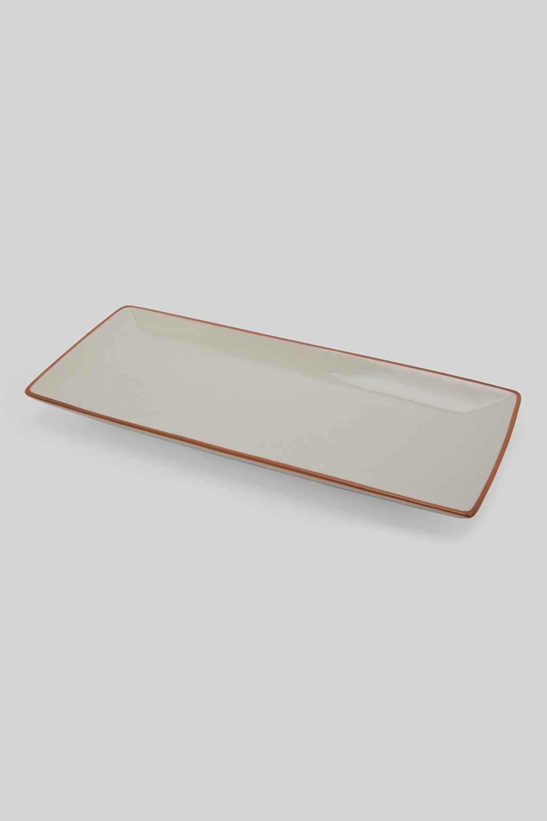 Redtag-White-Porcelain-Embossed-Rectangle-Platter-With-Copper-Border-Category:Plates,-Colour:White,-Deals:New-In,-Filter:Home-Dining,-HMW-DIN-Serveware,-New-In-HMW-DIN,-Non-Sale,-Section:Homewares,-W22B-Home-Dining-