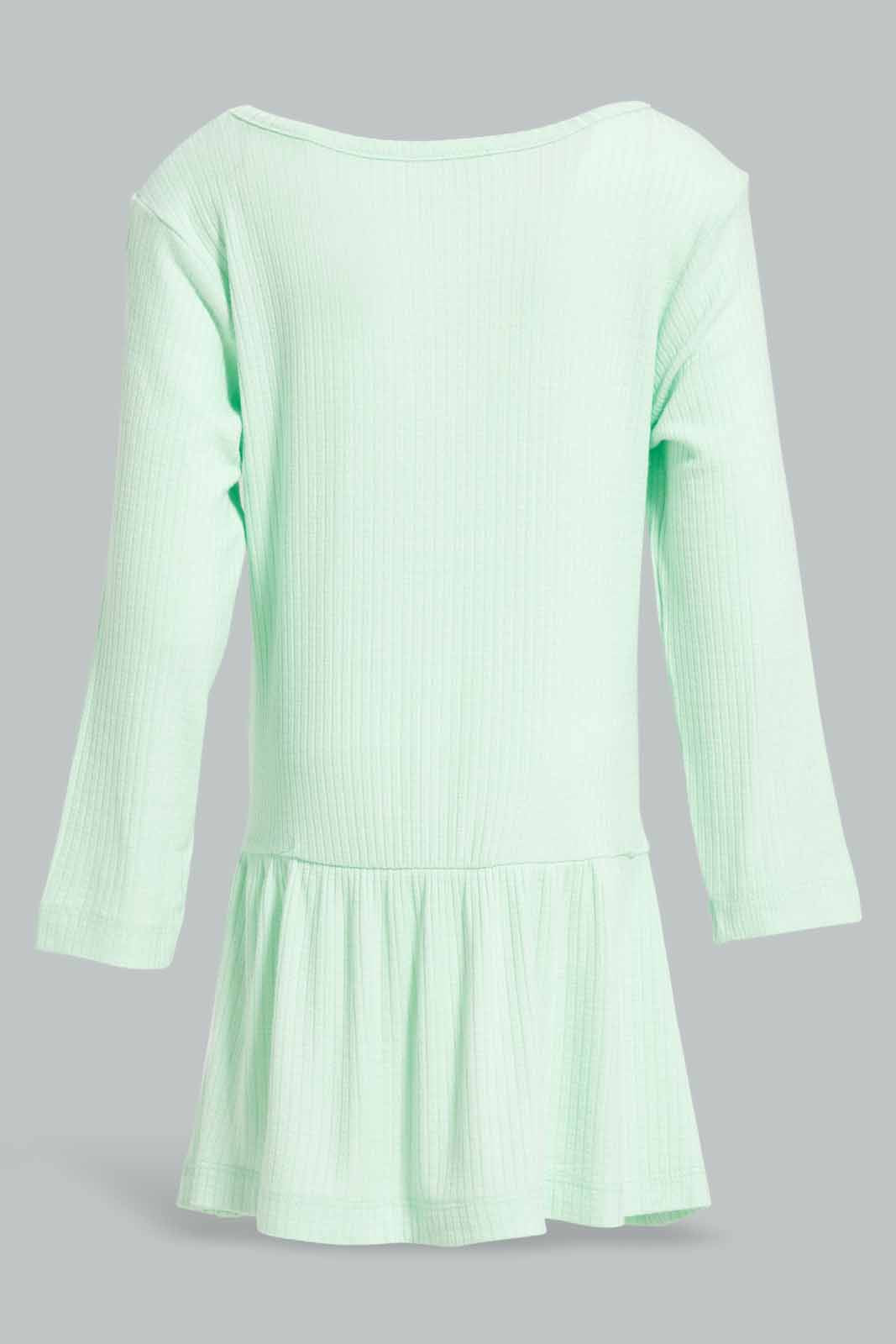 Redtag-Mint-Solid-Rib-Dress-Category:Dresses,-Colour:Mint,-Deals:New-In,-Filter:Infant-Girls-(3-to-24-Mths),-ING-Dresses,-New-In-ING-APL,-Non-Sale,-Section:Girls-(0-to-14Yrs),-W22A-Infant-Girls-3 to 24 Months