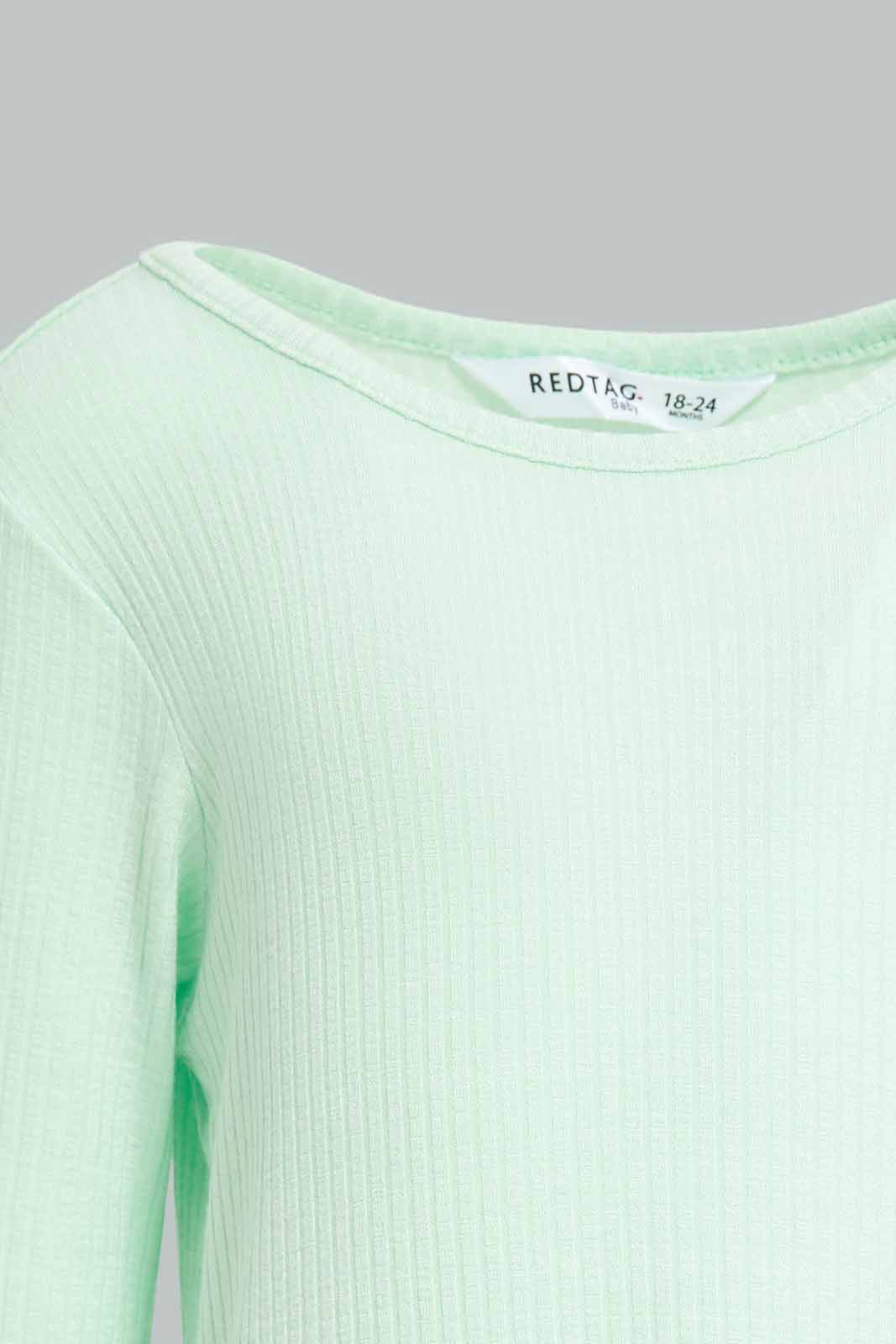 Redtag-Mint-Solid-Rib-Dress-Category:Dresses,-Colour:Mint,-Deals:New-In,-Filter:Infant-Girls-(3-to-24-Mths),-ING-Dresses,-New-In-ING-APL,-Non-Sale,-Section:Girls-(0-to-14Yrs),-W22A-Infant-Girls-3 to 24 Months